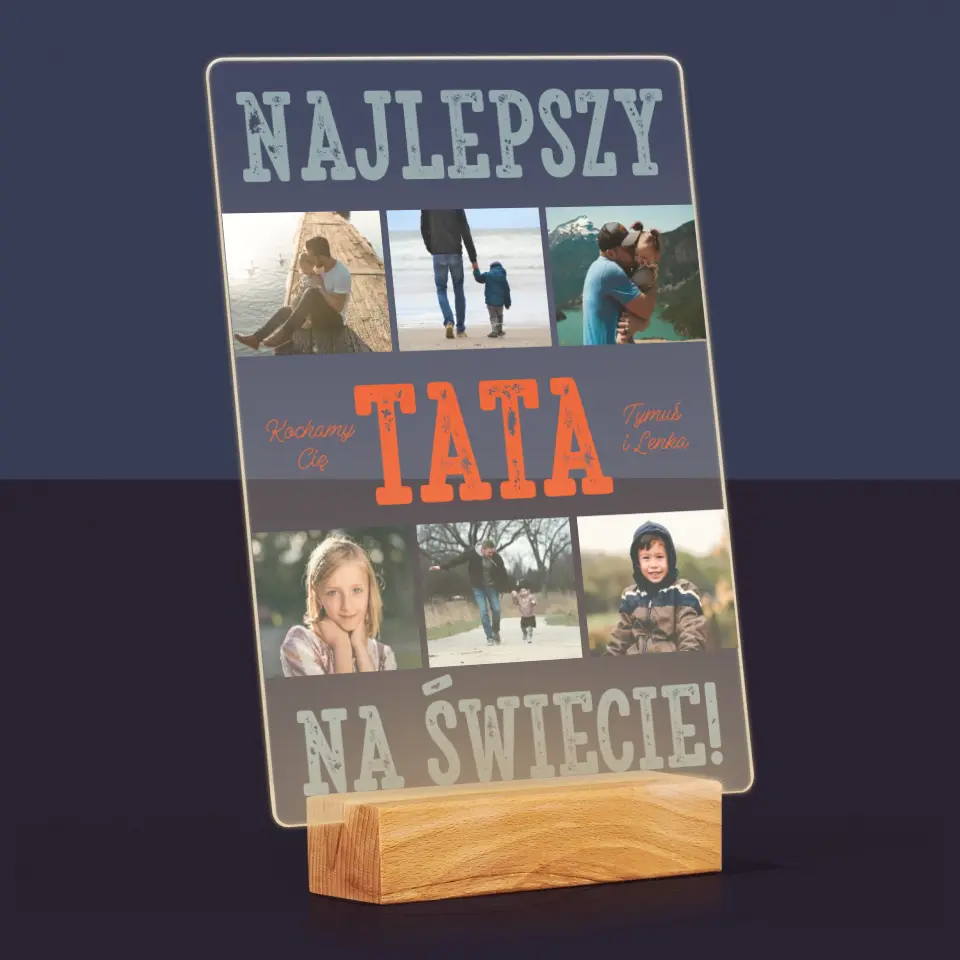 Fotokolaż: Najlepszy Tata Na Świecie Zdjęcia - Wydruk Na Szkle Akrylowym - Image 8