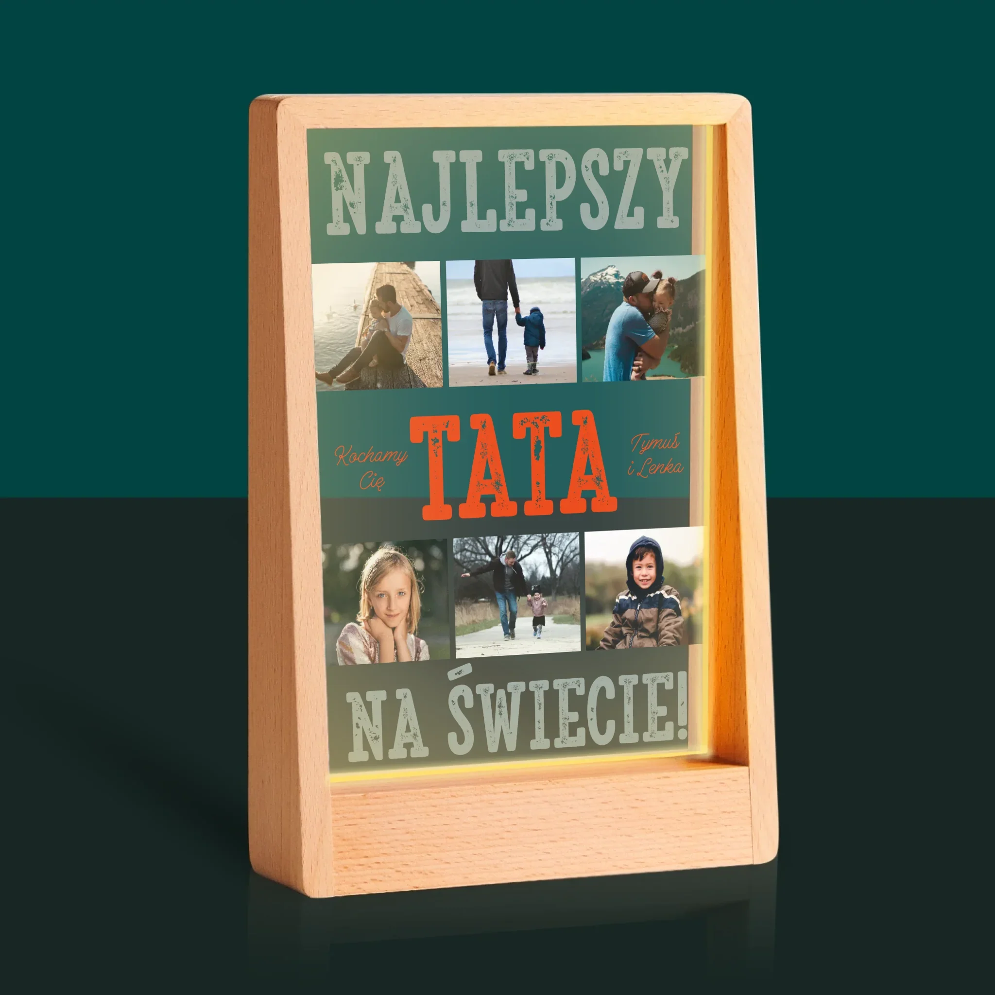 Fotokolaż: Najlepszy Tata Na Świecie Zdjęcia - Wydruk Na Szkle Akrylowym - Image 9