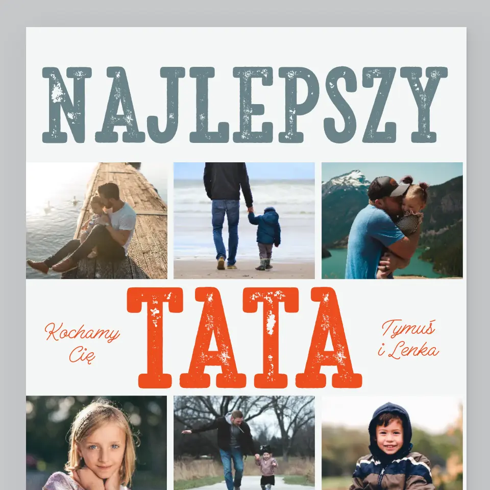 Fotokolaż: Najlepszy Tata Na Świecie Zdjęcia - Wydruk Obramowany - Image 2