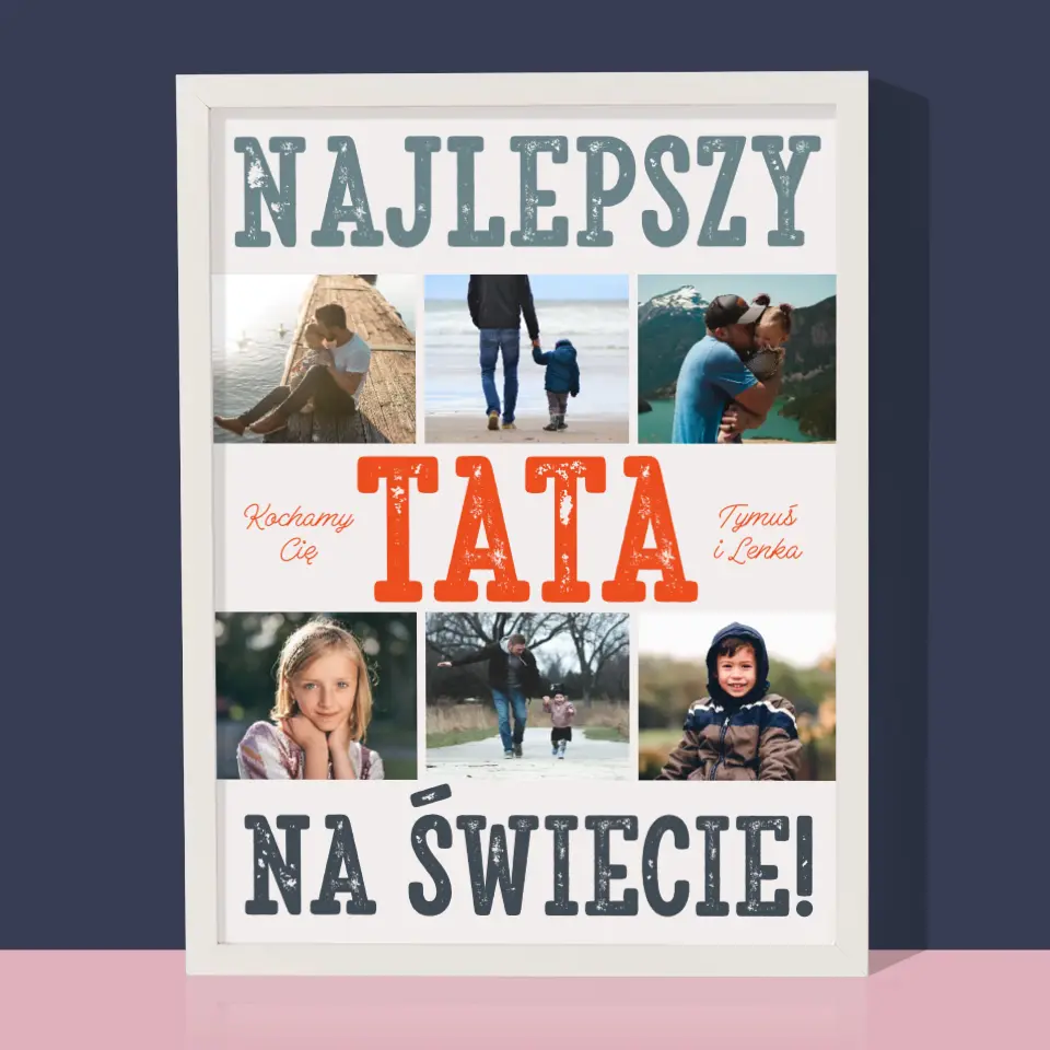 Fotokolaż: Najlepszy Tata Na Świecie Zdjęcia - Wydruk Obramowany - Image 8