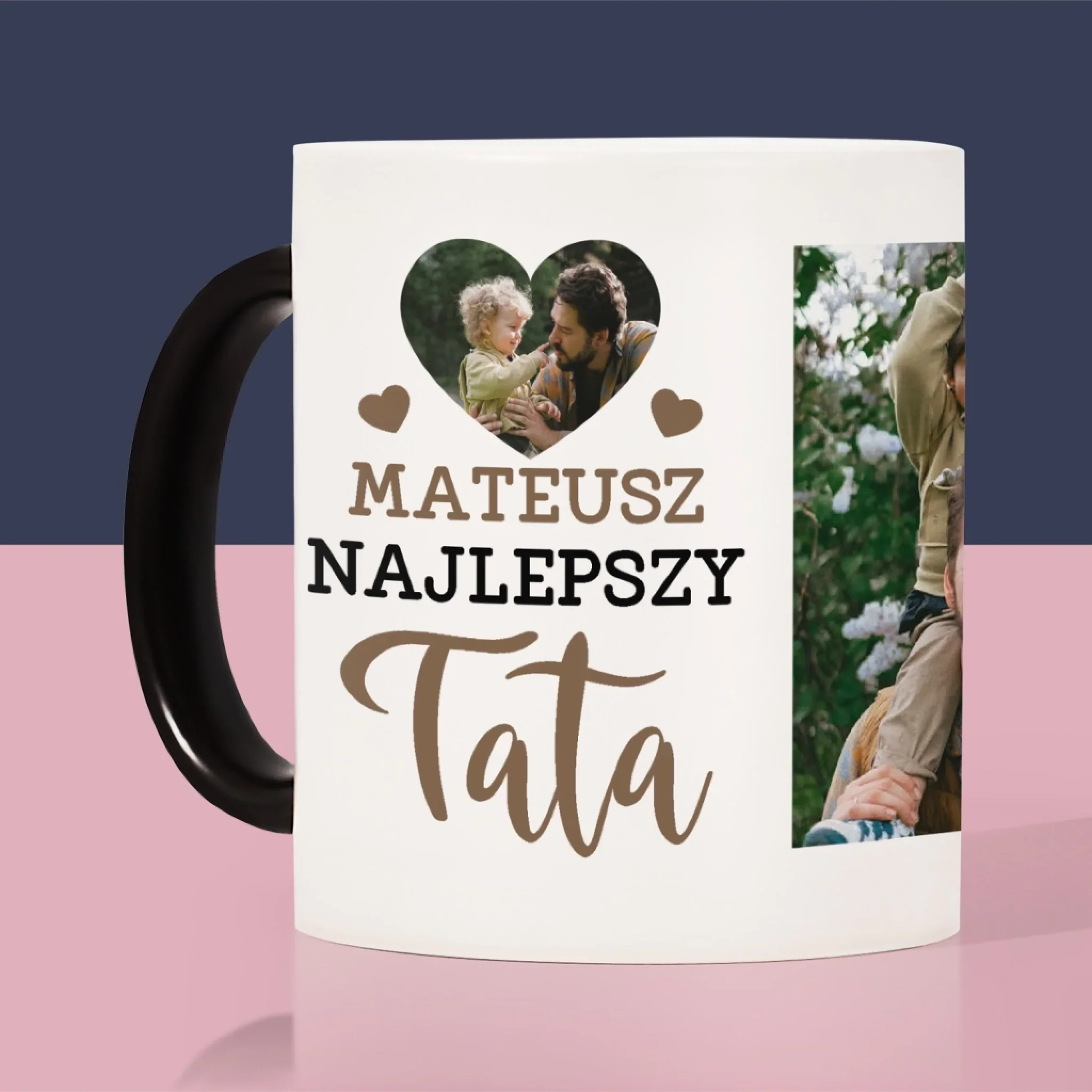 Fotokolaż: Najlepszy Tata Zdjęcie w Sercu - Kubek z Nadrukiem - Image 4