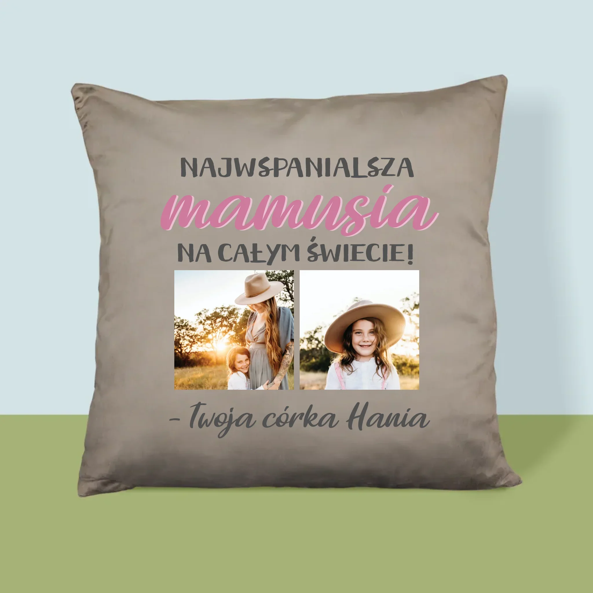 Fotokolaż: Najwspanialsza Mamusia - Poduszka z Nadrukiem