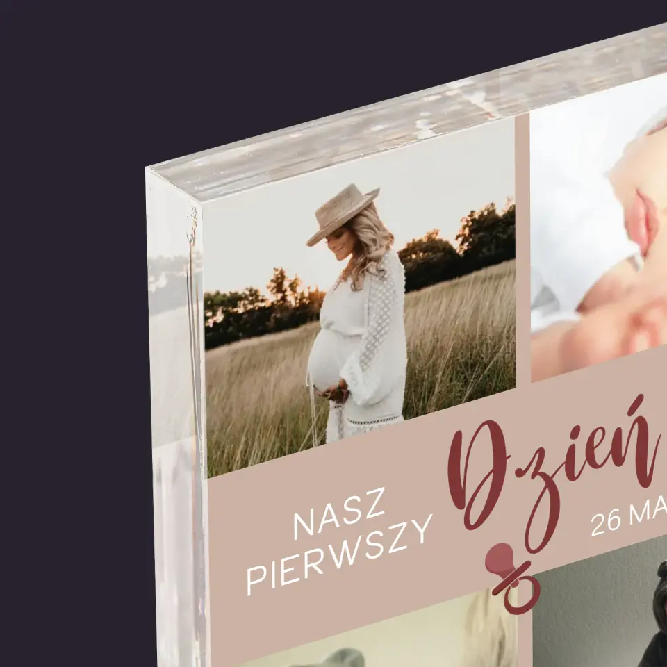 Fotokolaż: Nasz Pierwszy Dzień Mamy - Blok Akrylowy z Nadrukiem - Image 4