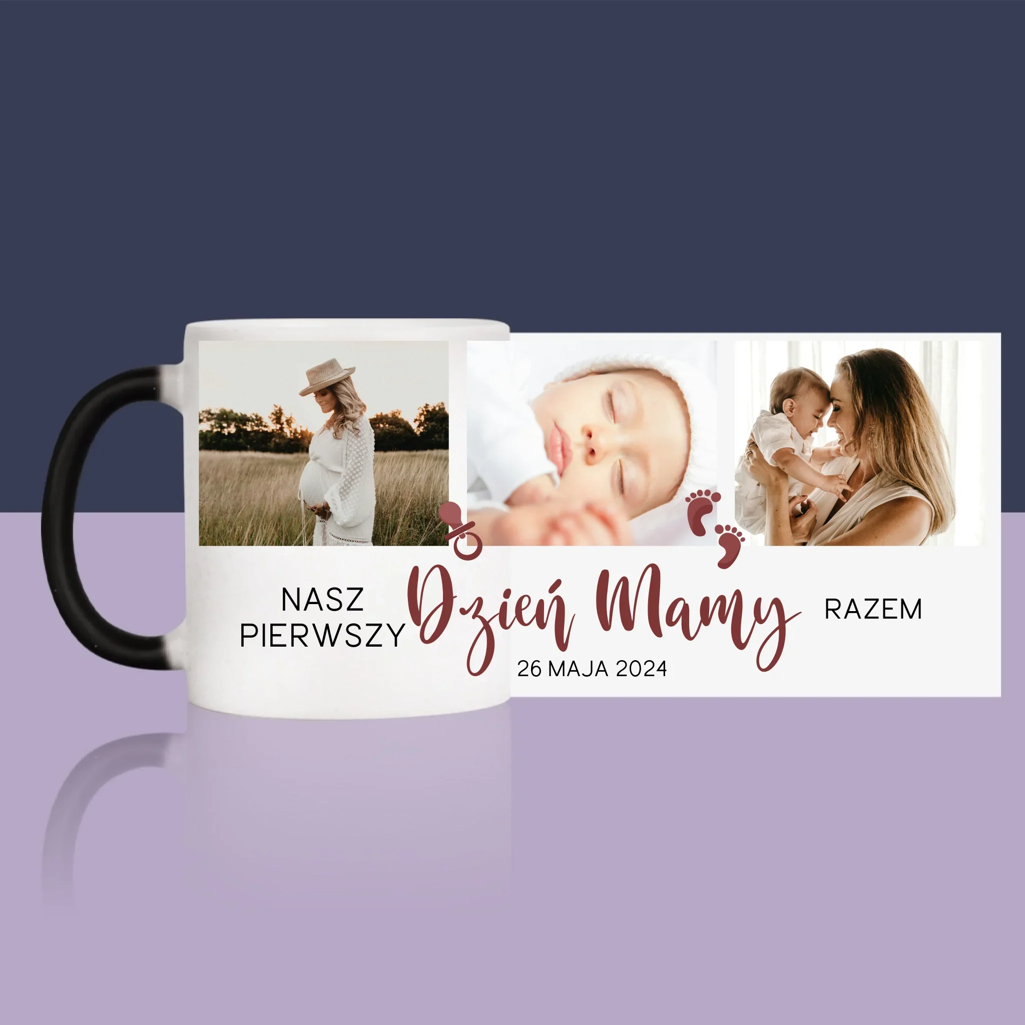 Fotokolaż: Nasz Pierwszy Dzień Mamy - Kubek z Nadrukiem - Image 14