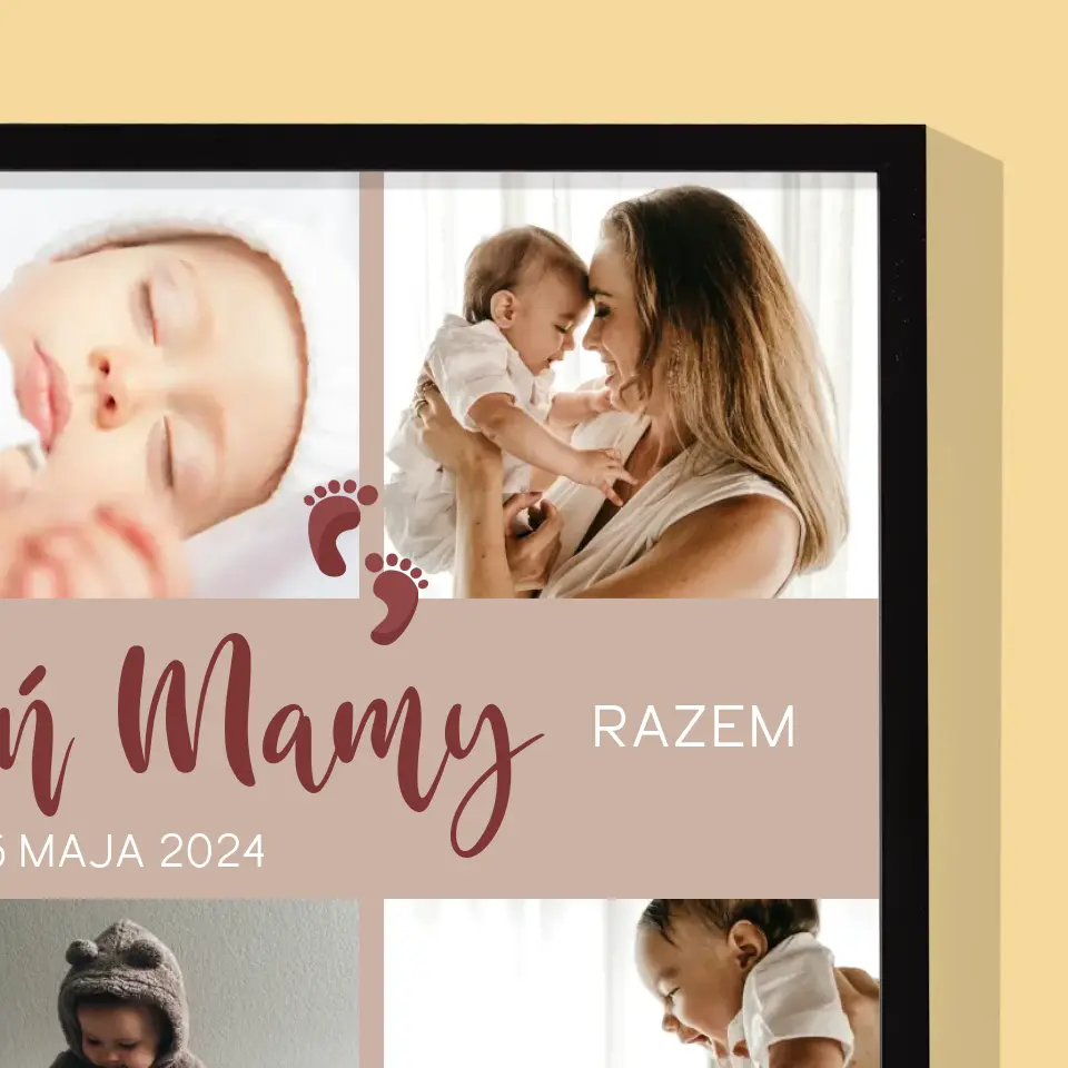 Fotokolaż: Nasz Pierwszy Dzień Mamy - Wydruk Obramowany 30x40 - Image 2