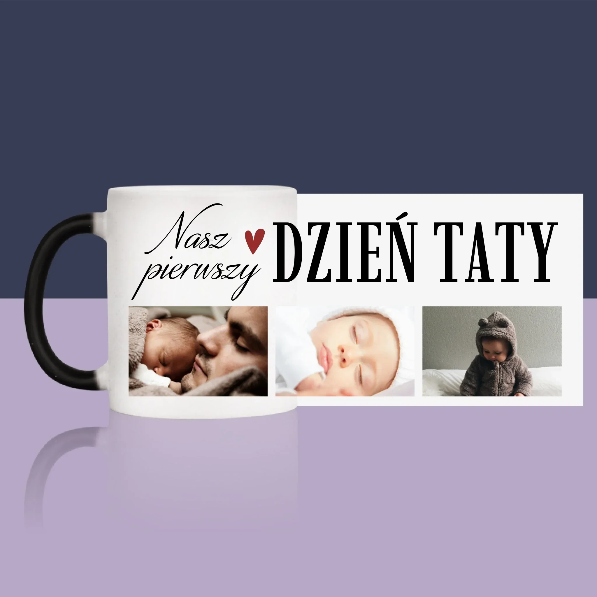 Fotokolaż: Nasz Pierwszy Dzień Taty Serce - Kubek z Nadrukiem - Image 13