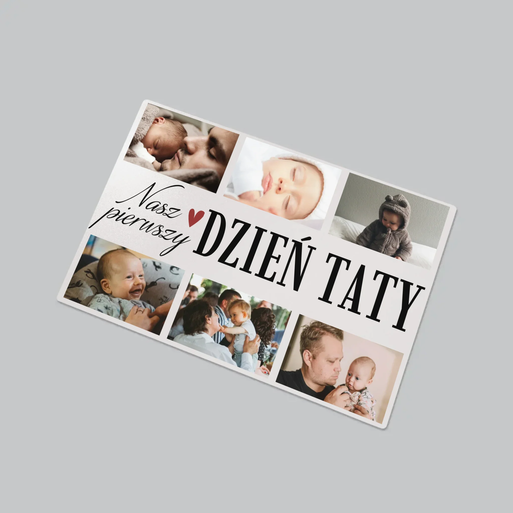 Fotokolaż: Nasz Pierwszy Dzień Taty Serce - Podkładka Na Biurko