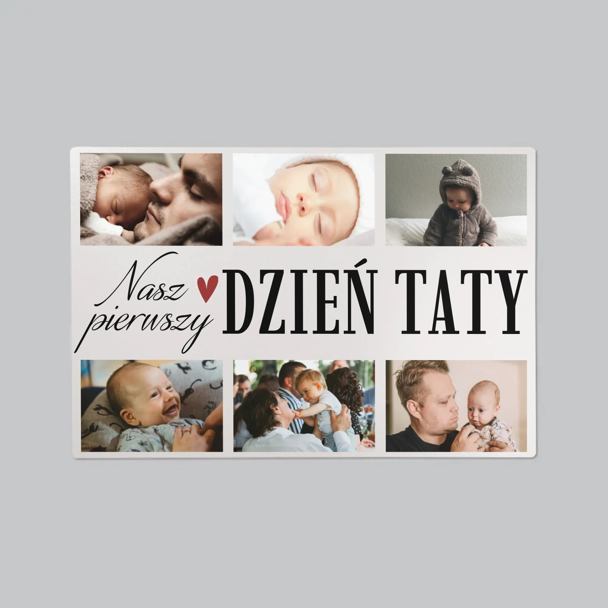 Fotokolaż: Nasz Pierwszy Dzień Taty Serce - Podkładka Na Biurko - Image 2