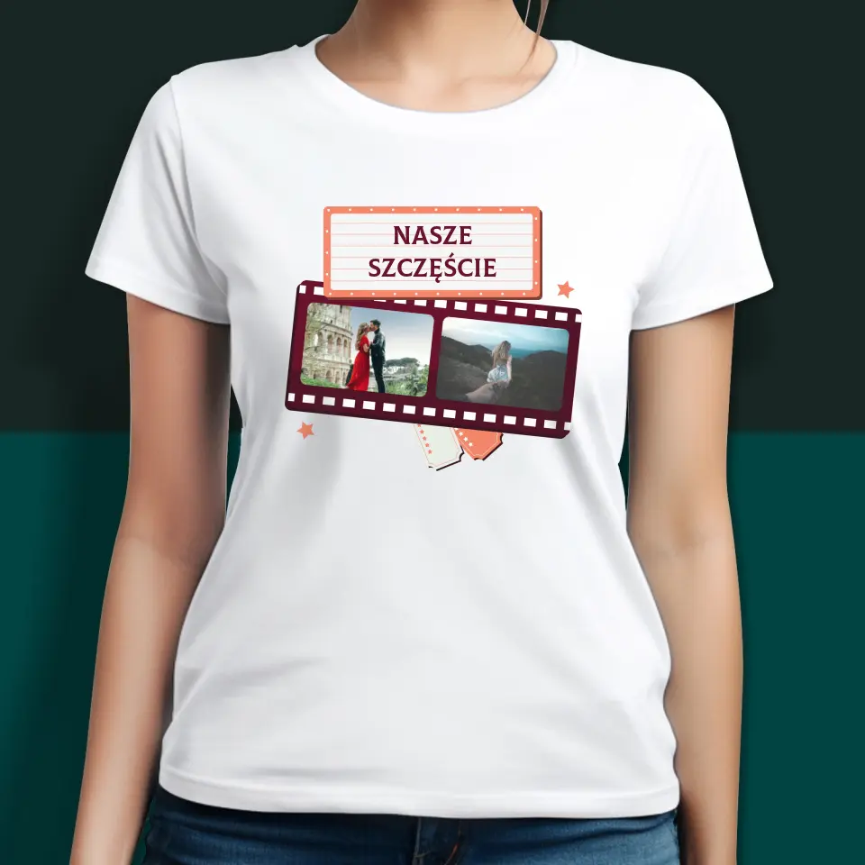 Fotokolaż: Nasza Historia Nasze Szczęście - Koszulki Dla Par - Image 3