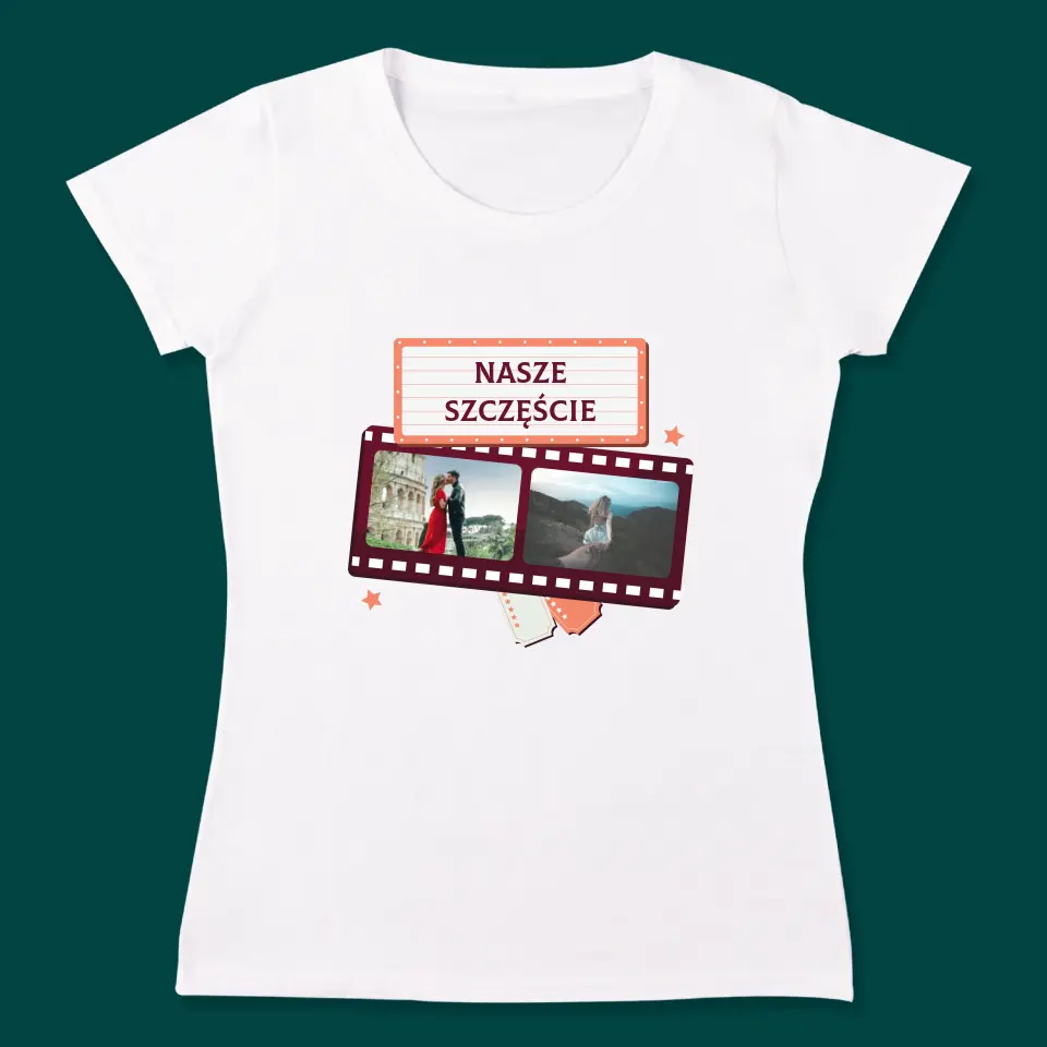 Fotokolaż: Nasza Historia Nasze Szczęście - Koszulki Dla Par - Image 4