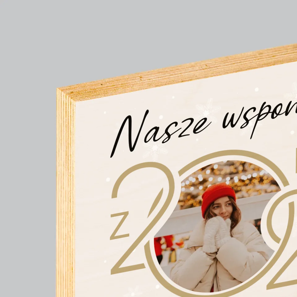 Fotokolaż: Nasze Wspomnienia Z Roku - Wydruk Na Drewnie - Image 4