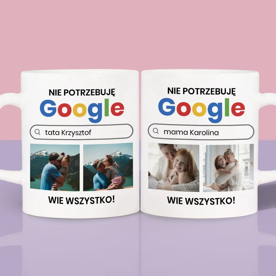 Fotokolaż: Nie Potrzebuję Google - Kubki Dla Par - Image 2