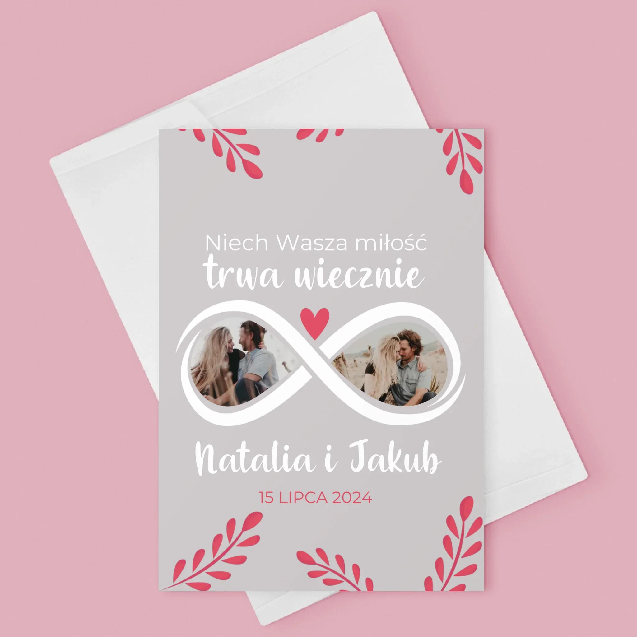 Fotokolaż: Niech Wasza Miłość Trwa Wiecznie - Kartka z Życzeniami - Image 3