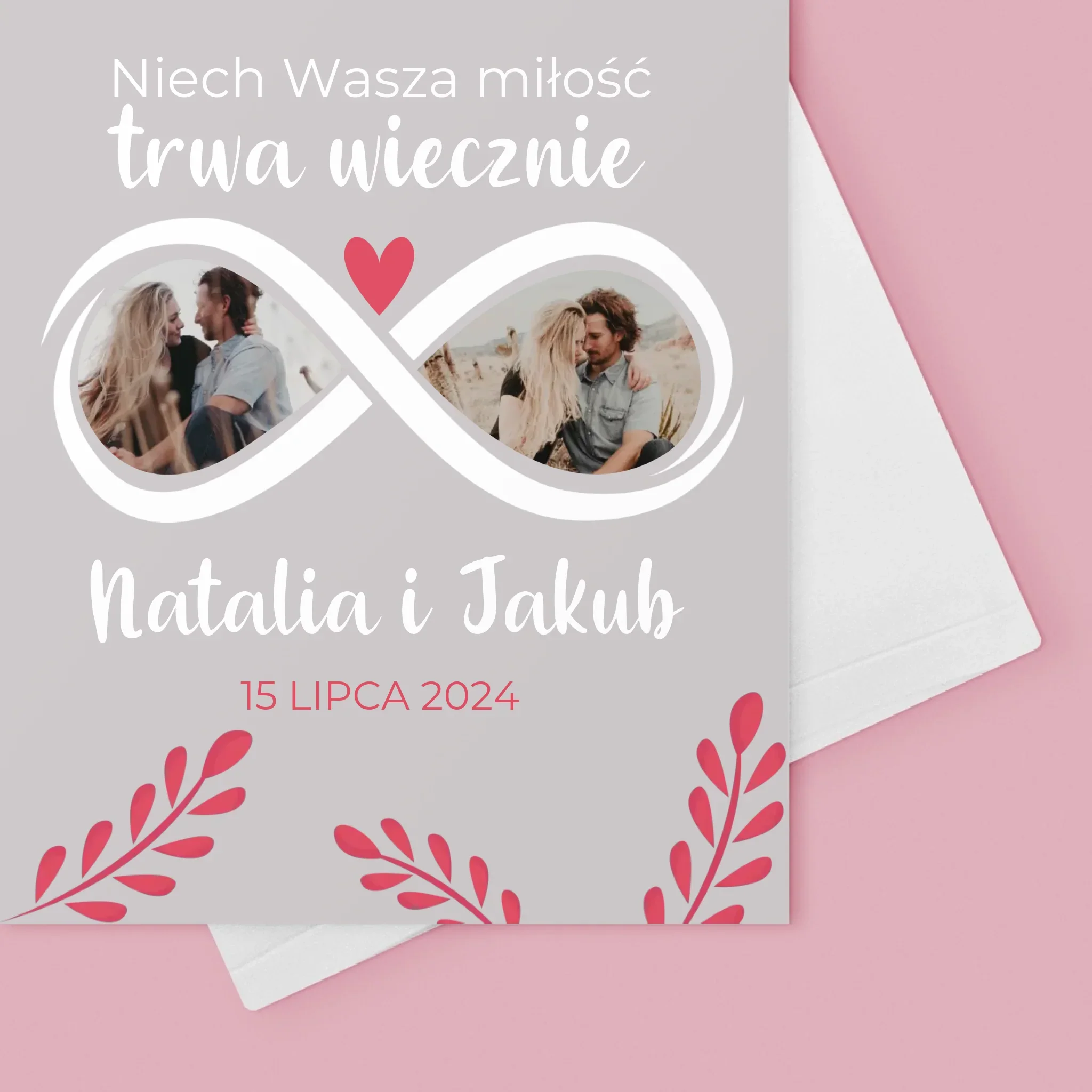 Fotokolaż: Niech Wasza Miłość Trwa Wiecznie - Kartka z Życzeniami - Image 4