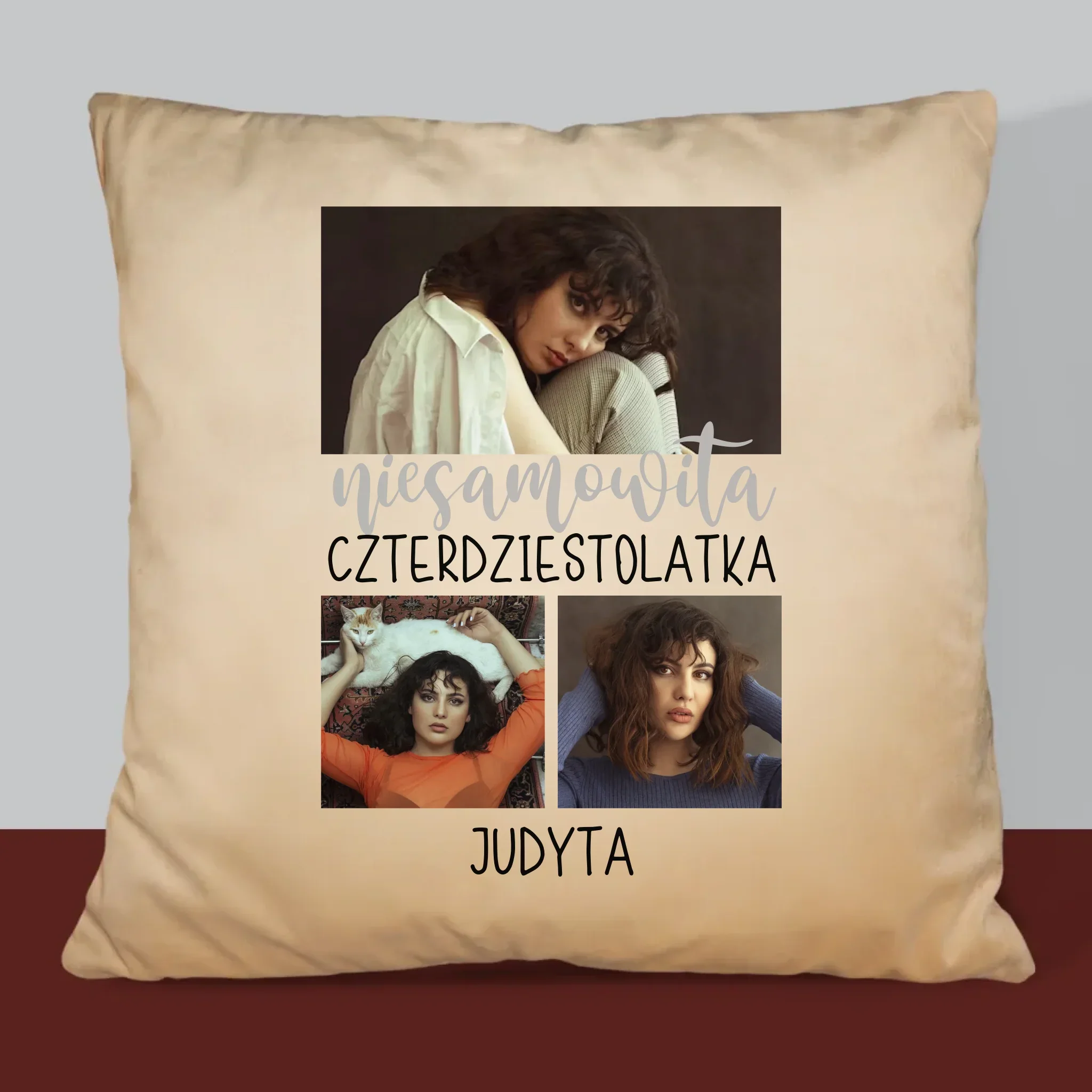 Fotokolaż: Niesamowita Czterdziestolatka - Poduszka z Nadrukiem - Image 6