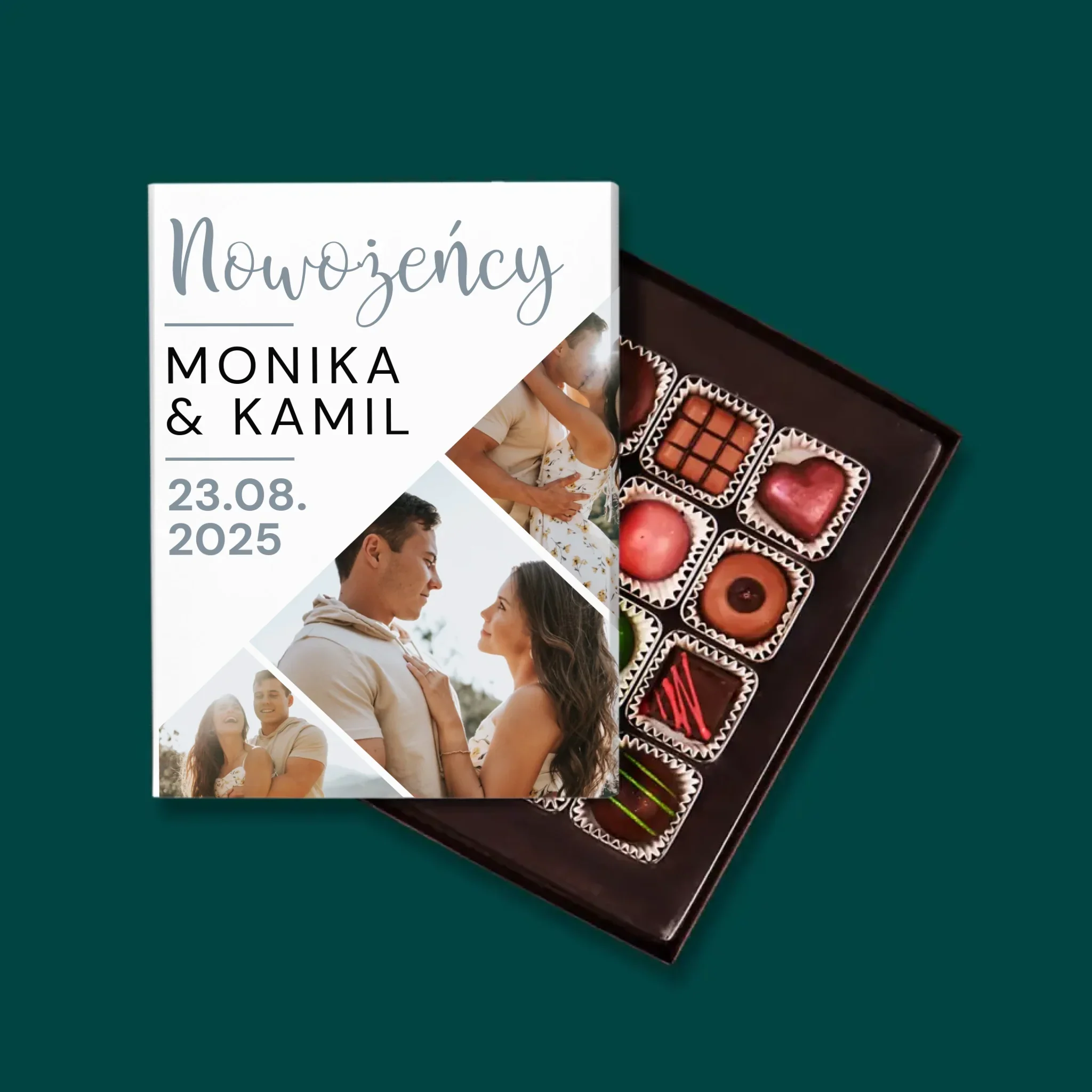 Fotokolaż: Nowożeńcy - Personalizowane Praliny