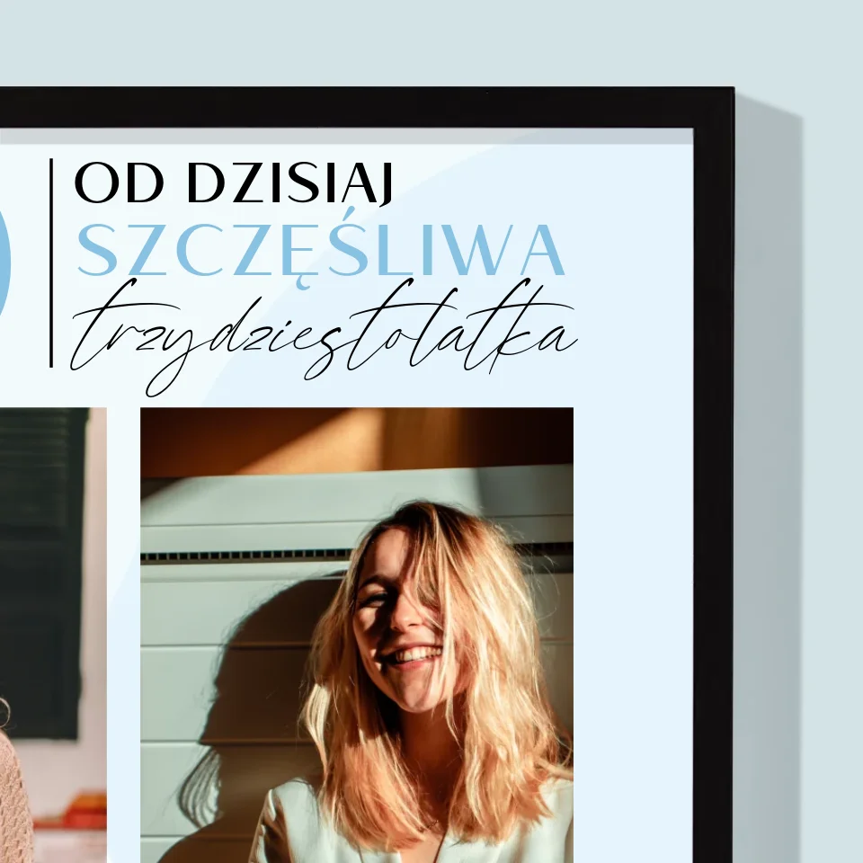 Fotokolaż: Od Dzisiaj Szczęśliwa 30 - Wydruk Obramowany - Image 2