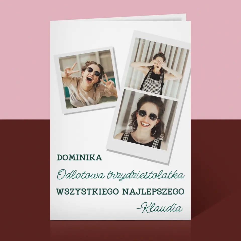 Fotokolaż: Odlotowa Trzydziestolatka - Kartka z Życzeniami