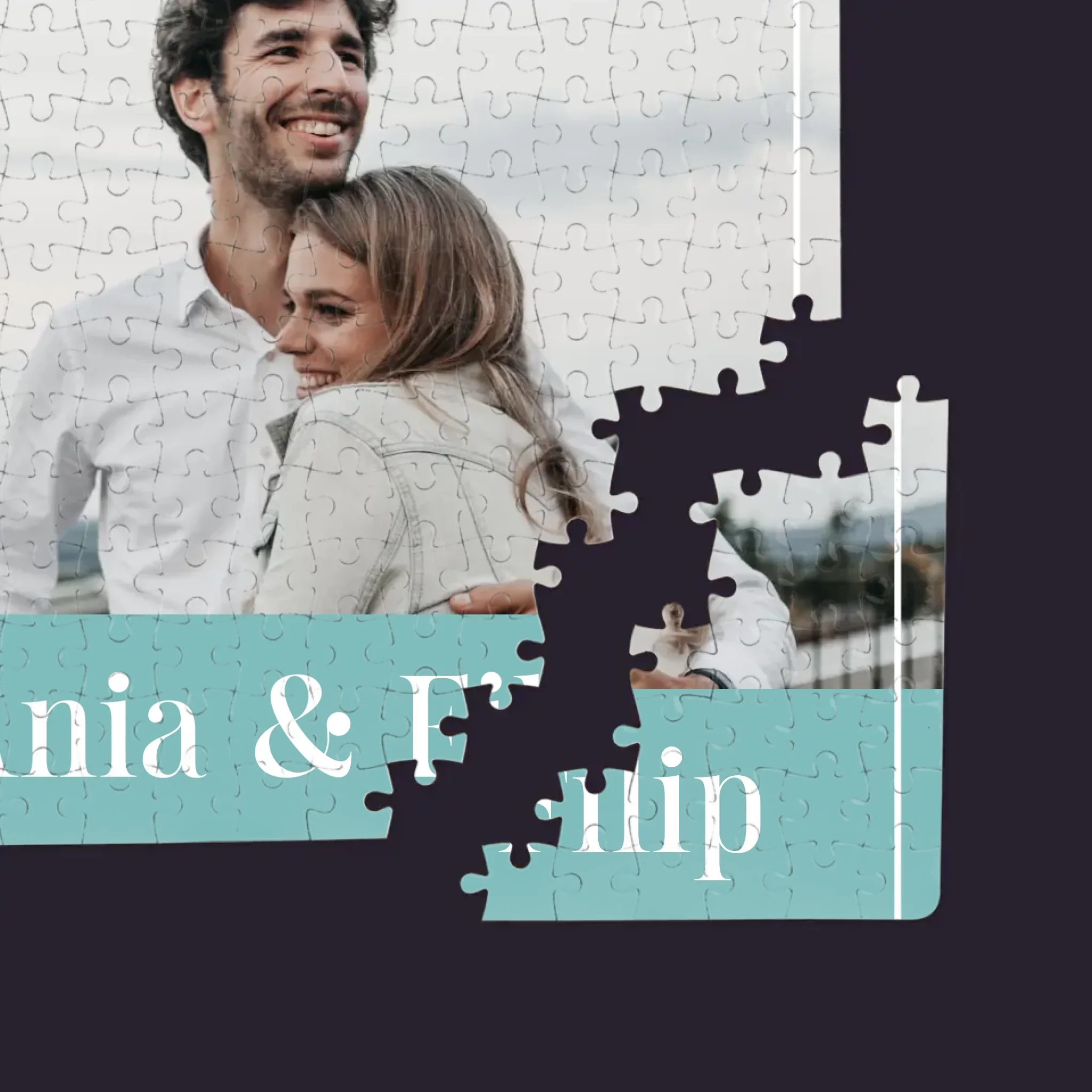 Fotokolaż: Para Imiona - Personalizowane Puzzle - Image 2