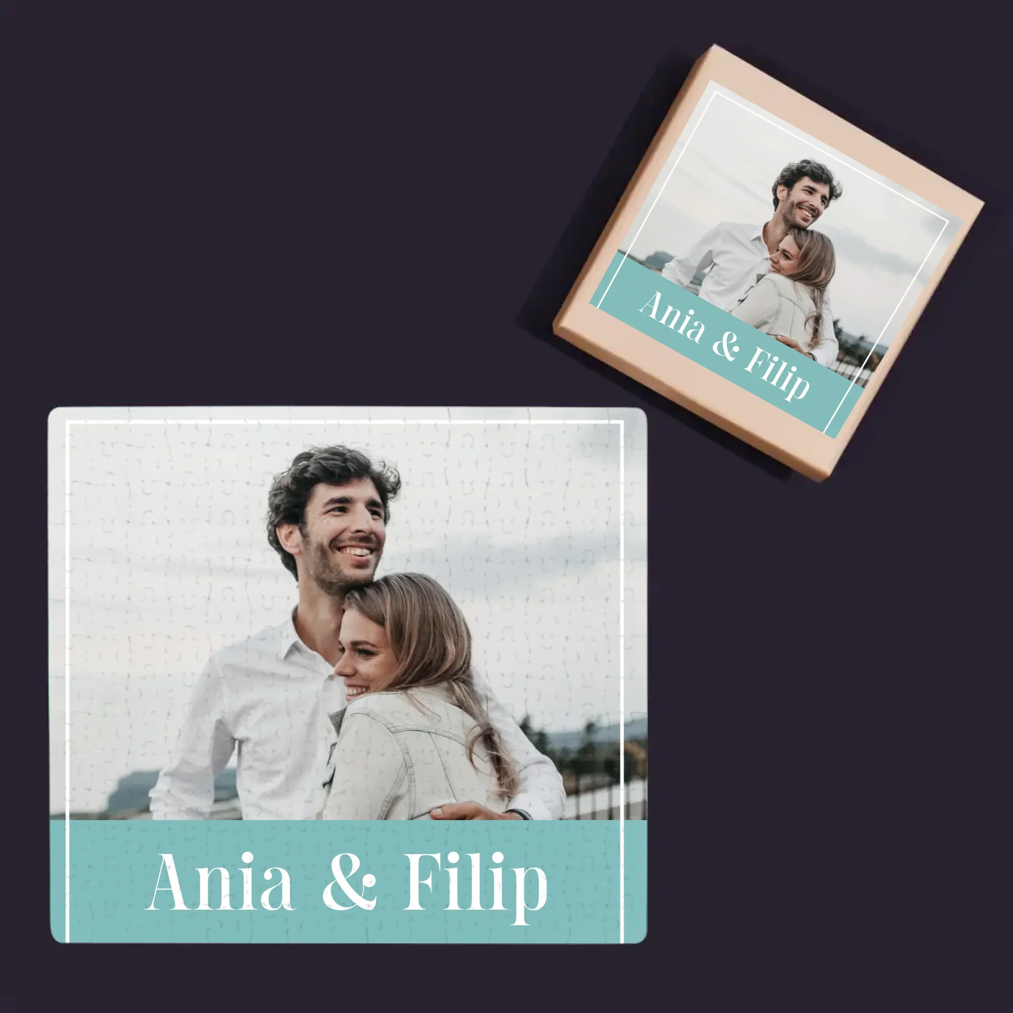 Fotokolaż: Para Imiona - Personalizowane Puzzle - Image 4