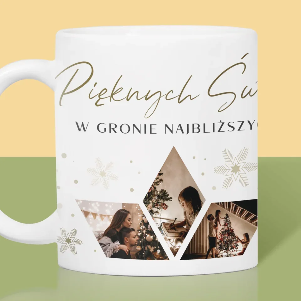 Fotokolaż: Pięknych Świąt Gwiazdka - Kubek z Nadrukiem - Image 2