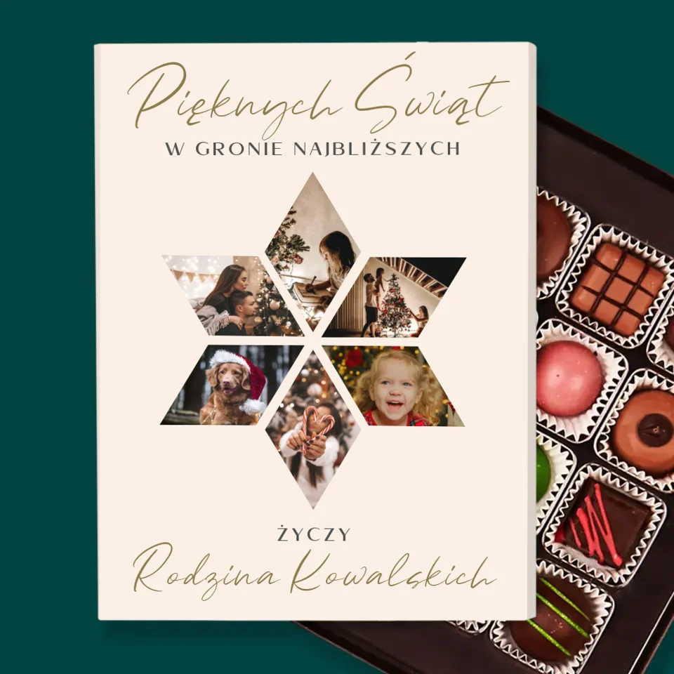 Fotokolaż: Pięknych Świąt Gwiazdka - Personalizowane Praliny - Image 2