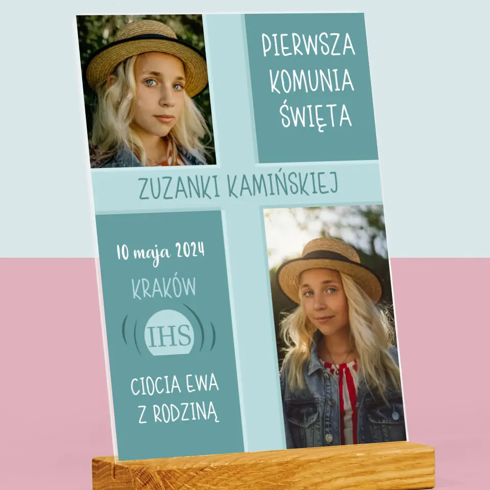 Fotokolaż: Pierwsza Komunia - Wydruk Na Szkle Akrylowym - Image 2