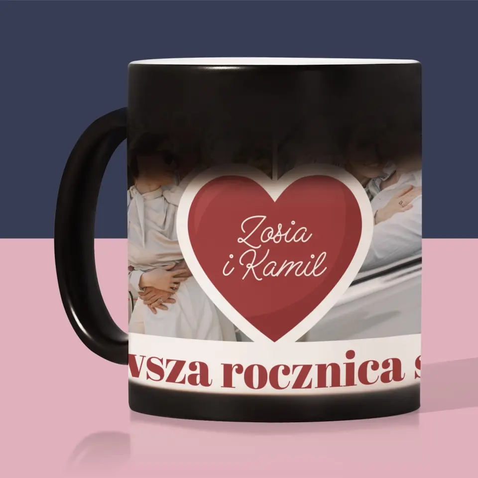 Fotokolaż: Pierwsza Rocznica Serce - Kubek z Nadrukiem - Image 8