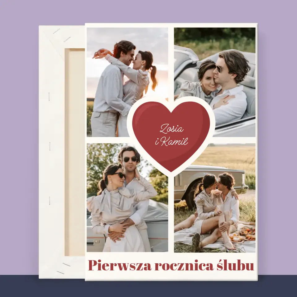Fotokolaż: Pierwsza Rocznica Serce - Wydruk Obramowany - Image 12