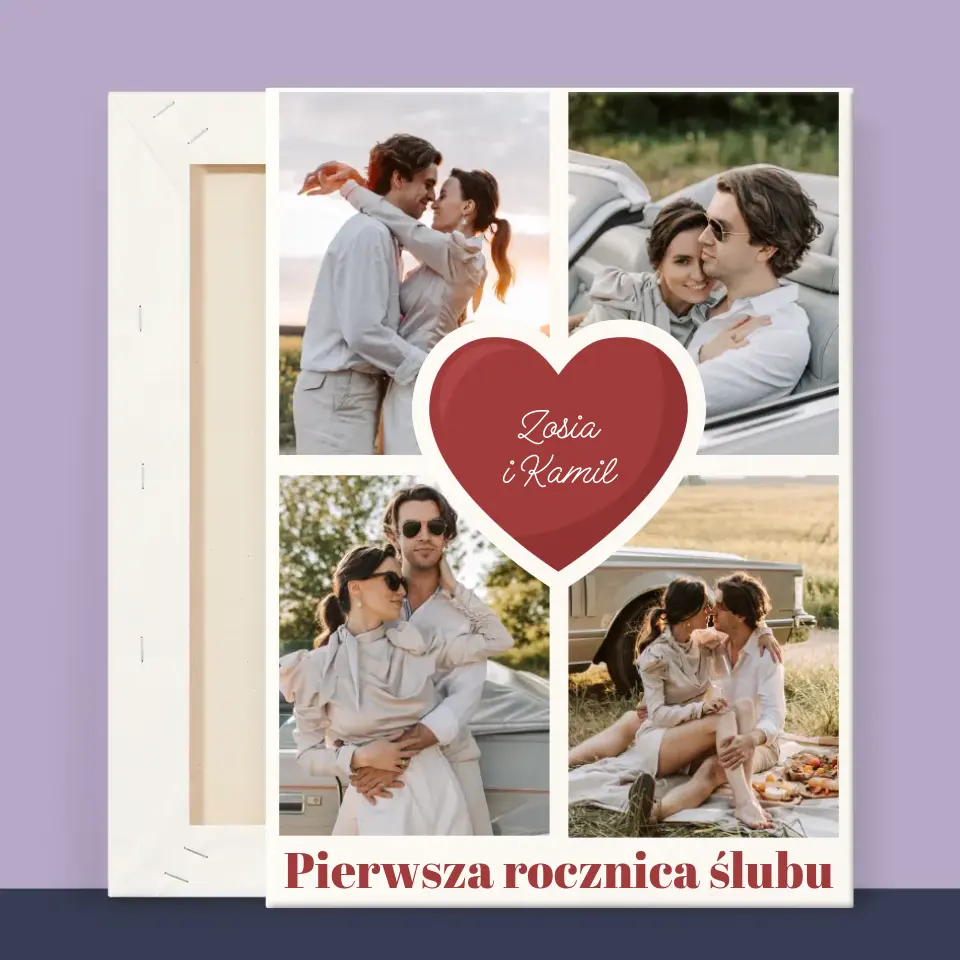 Fotokolaż: Pierwsza Rocznica Serce - Wydruk Obramowany - Image 13