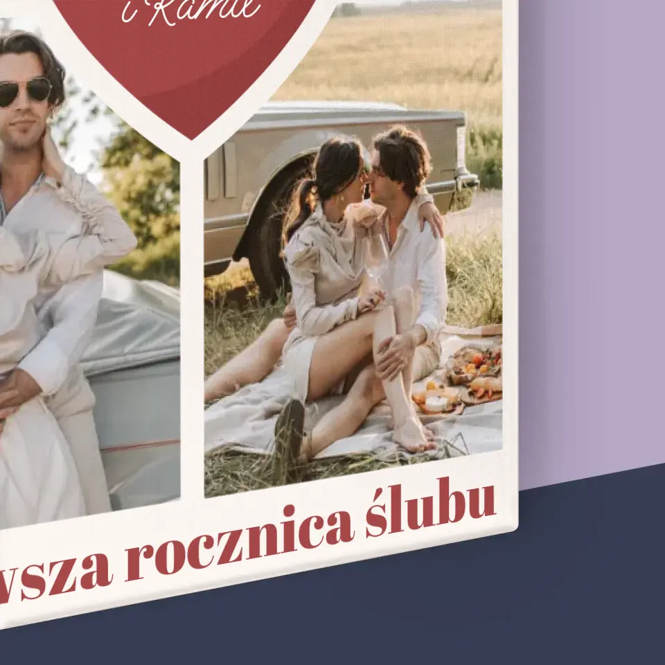 Fotokolaż: Pierwsza Rocznica Serce - Wydruk Obramowany - Image 16