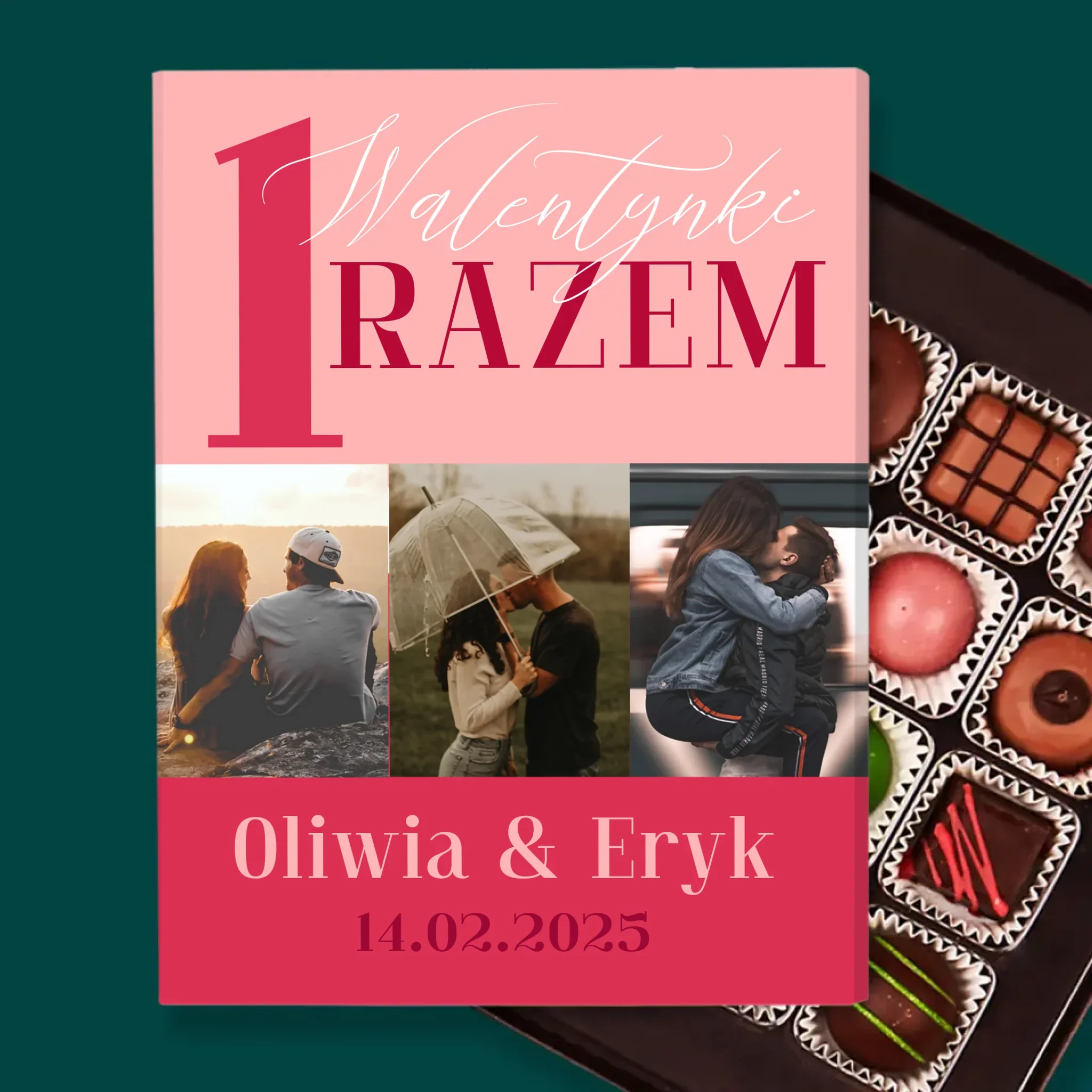 Fotokolaż: Pierwsze Walentynki Razem - Personalizowane Praliny - Image 2