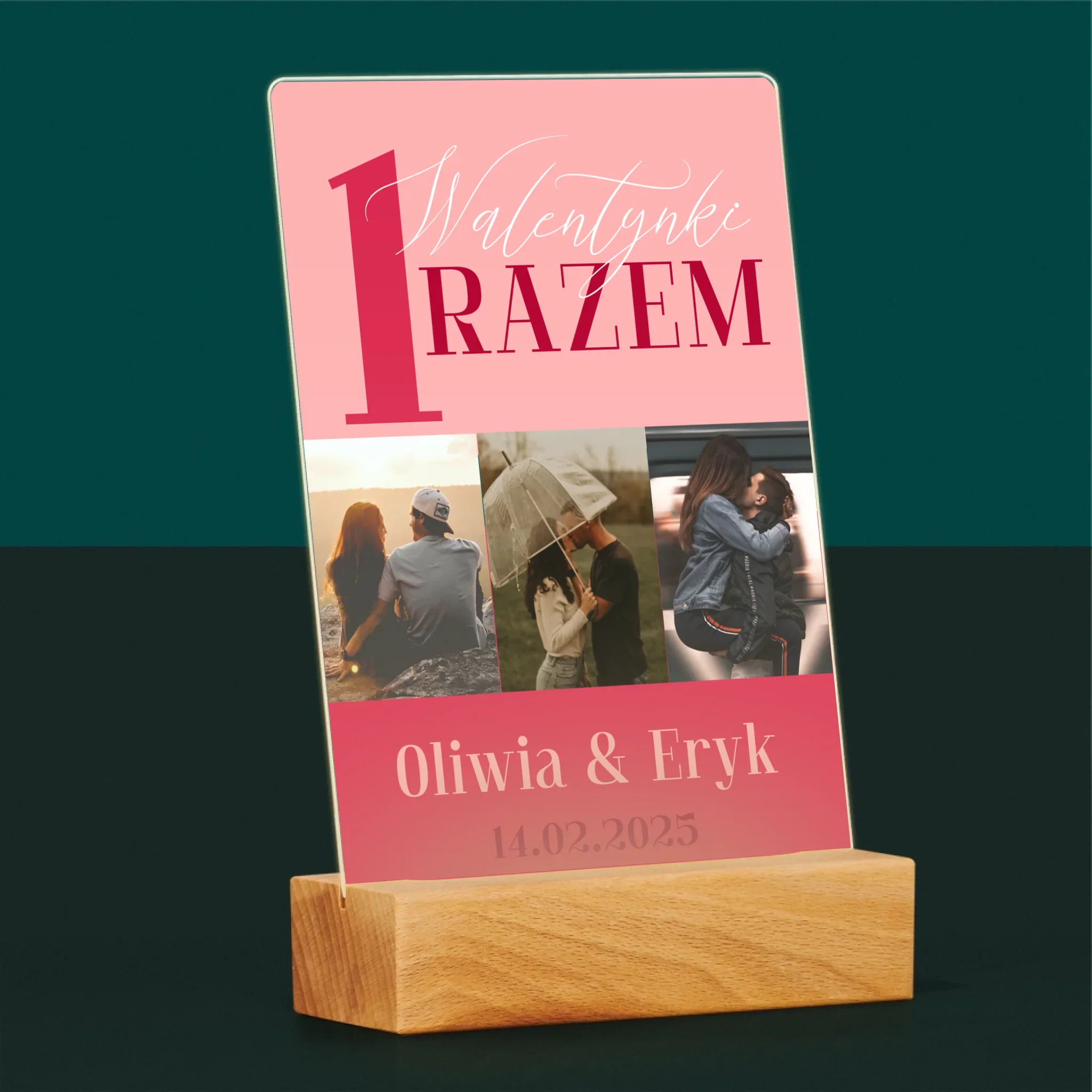 Fotokolaż: Pierwsze Walentynki Razem - Wydruk Na Szkle Akrylowym - Image 5