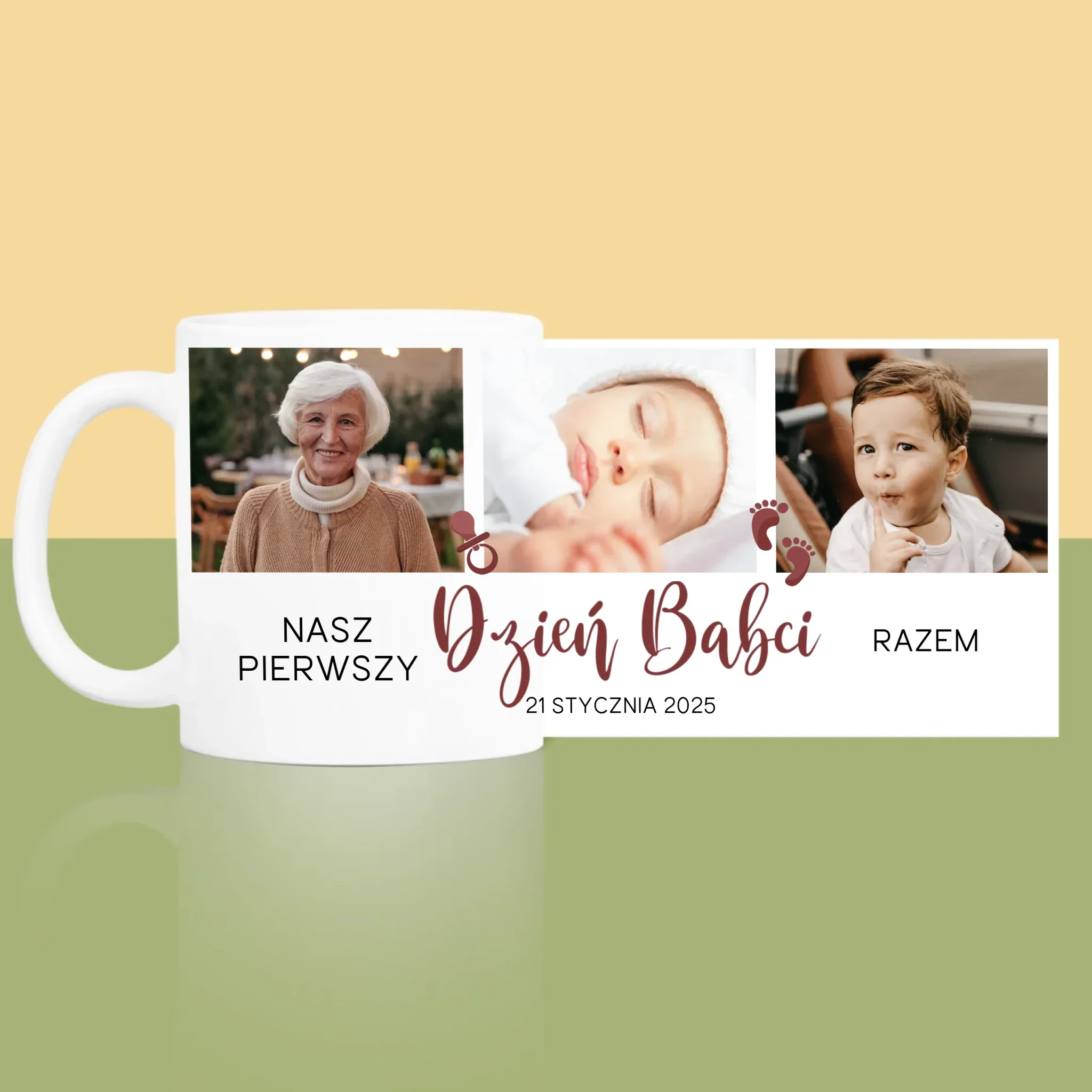 Fotokolaż: Pierwszy Dzień Babci - Kubek z Nadrukiem - Image 3