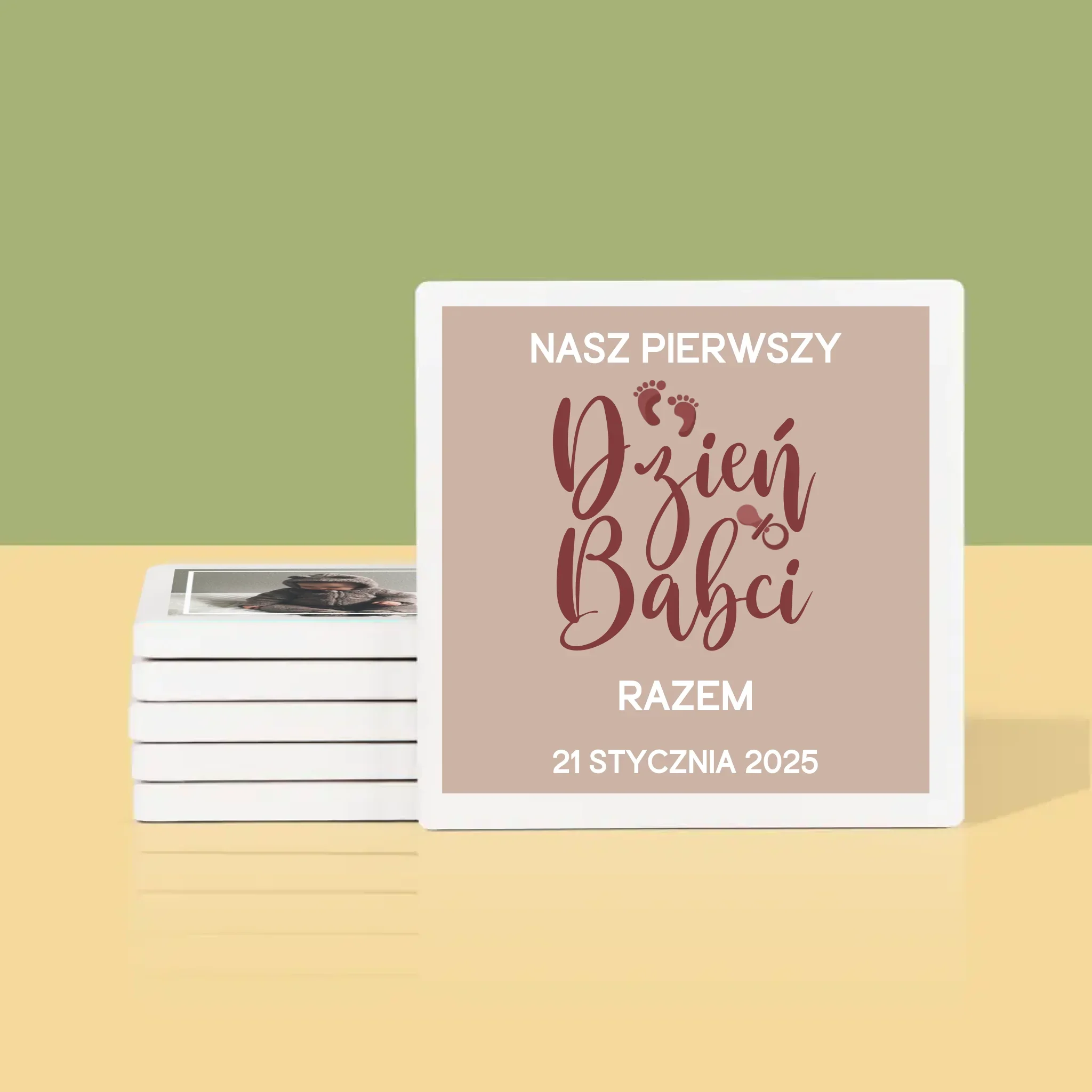 Fotokolaż: Pierwszy Dzień Babci - Podkładki Pod Kubki