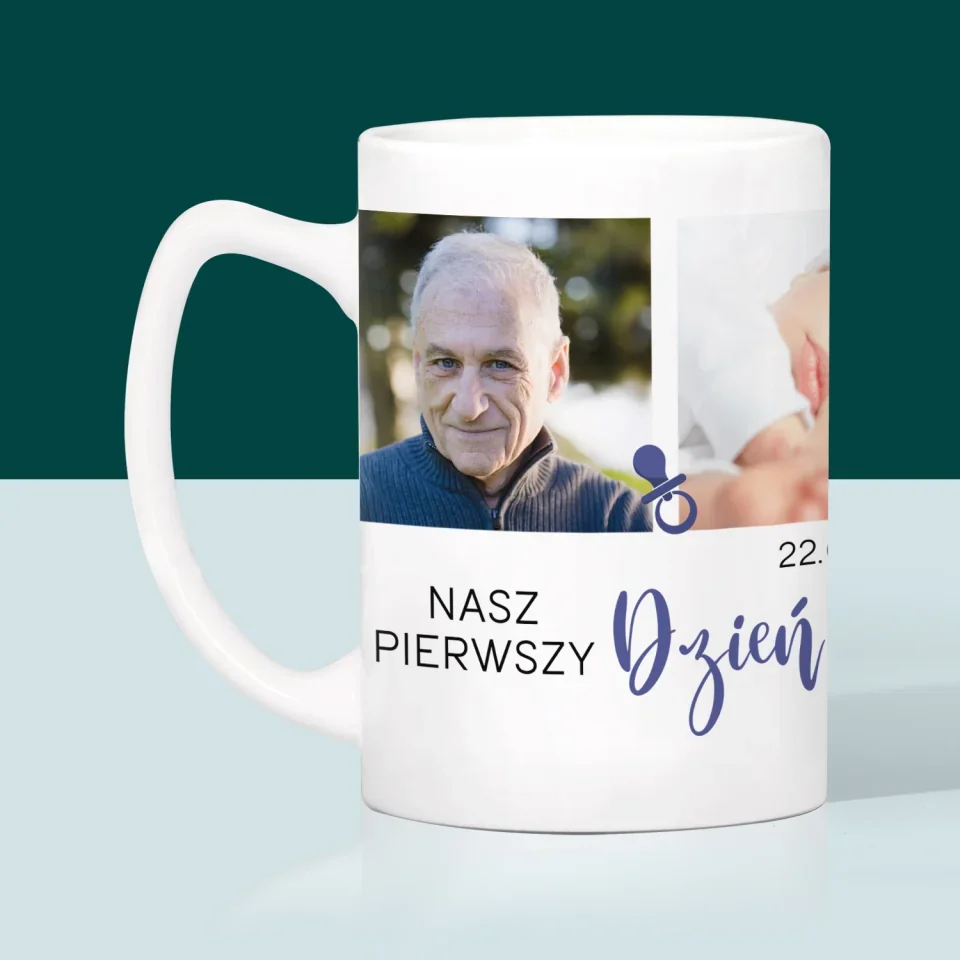 Fotokolaż: Pierwszy Dzień Dziadka -  Kubek z Nadrukiem - Image 4