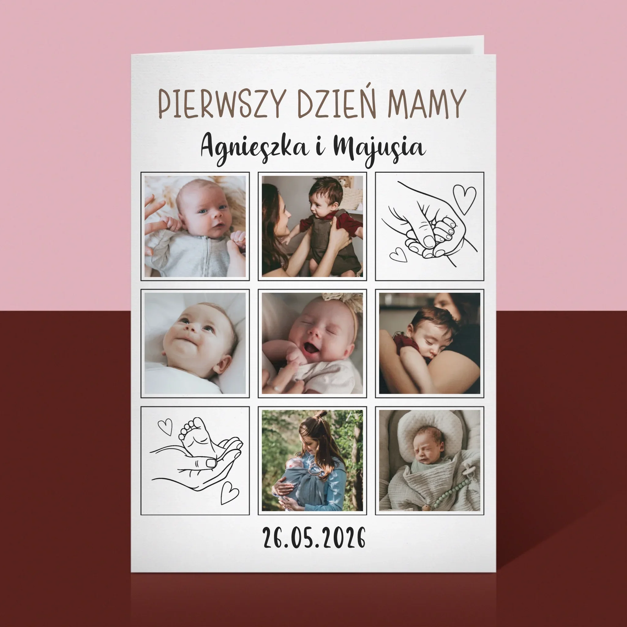 Fotokolaż: Pierwszy Dzień Mamy Rysunki - Kartka z Życzeniami