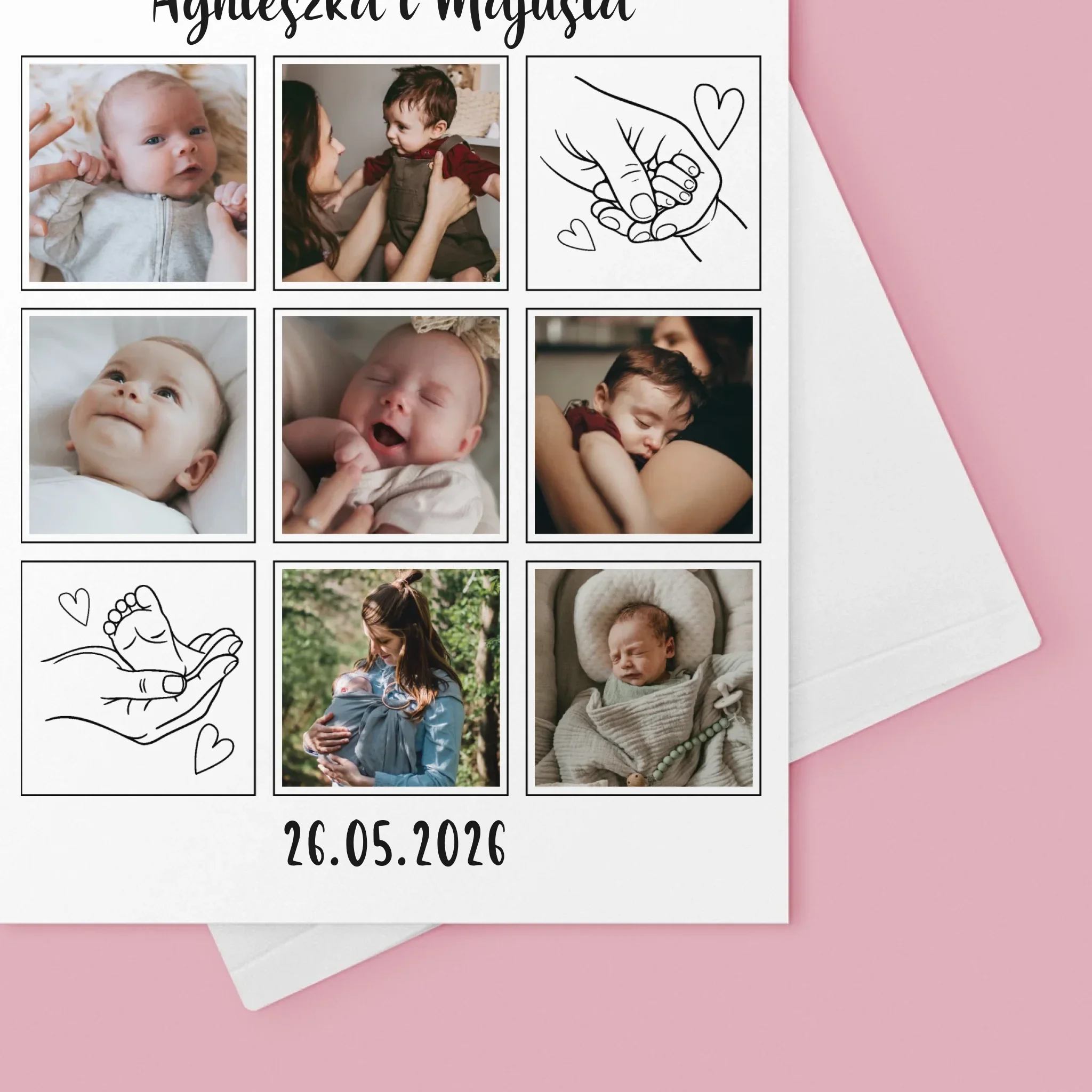 Fotokolaż: Pierwszy Dzień Mamy Rysunki - Kartka z Życzeniami - Image 4