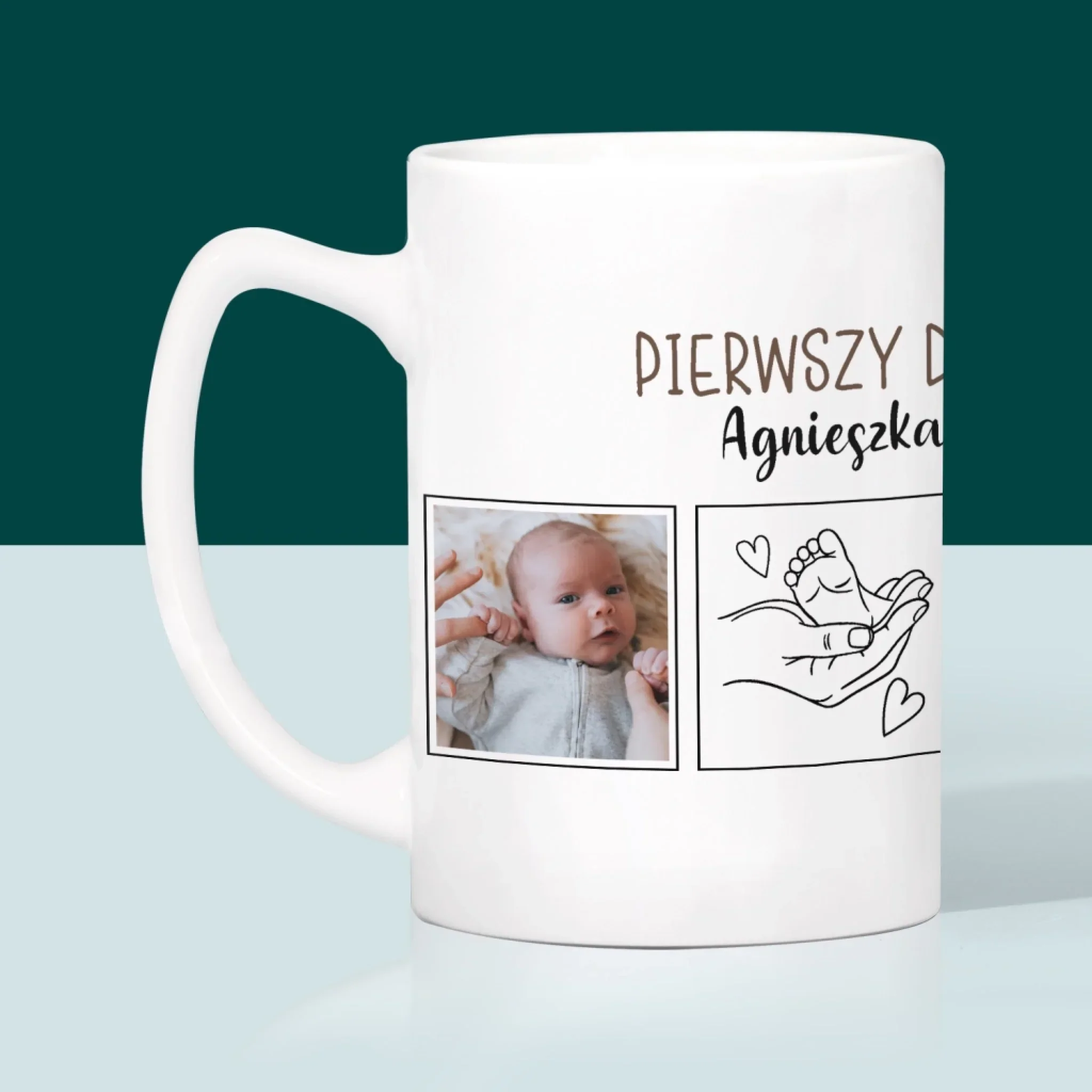 Fotokolaż: Pierwszy Dzień Mamy Rysunki - Kubek z Nadrukiem - Image 4