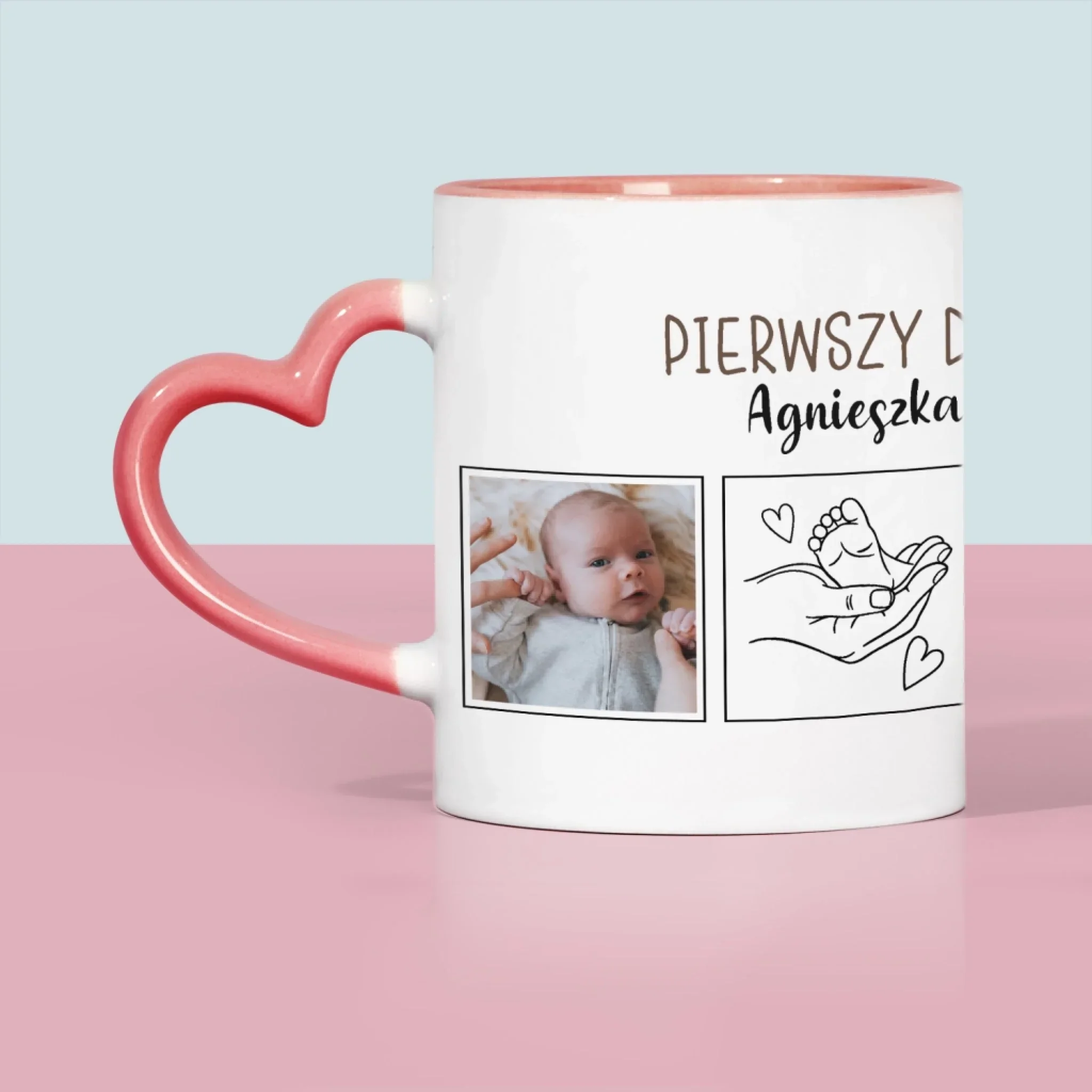 Fotokolaż: Pierwszy Dzień Mamy Rysunki - Kubek z Nadrukiem - Image 5