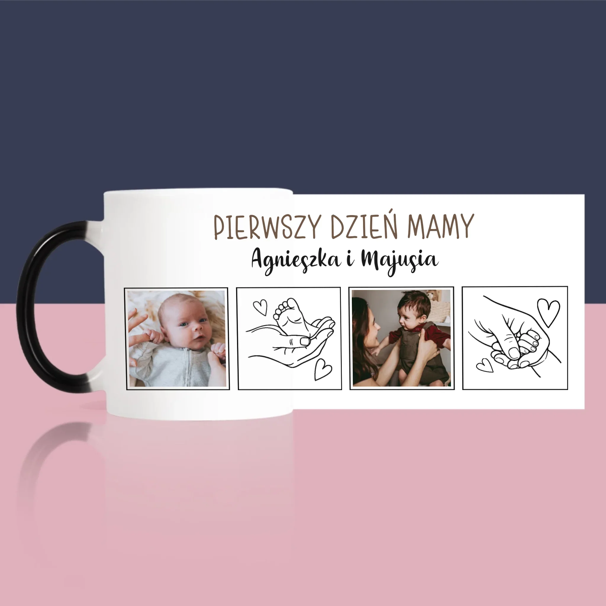 Fotokolaż: Pierwszy Dzień Mamy Rysunki - Kubek z Nadrukiem - Image 9