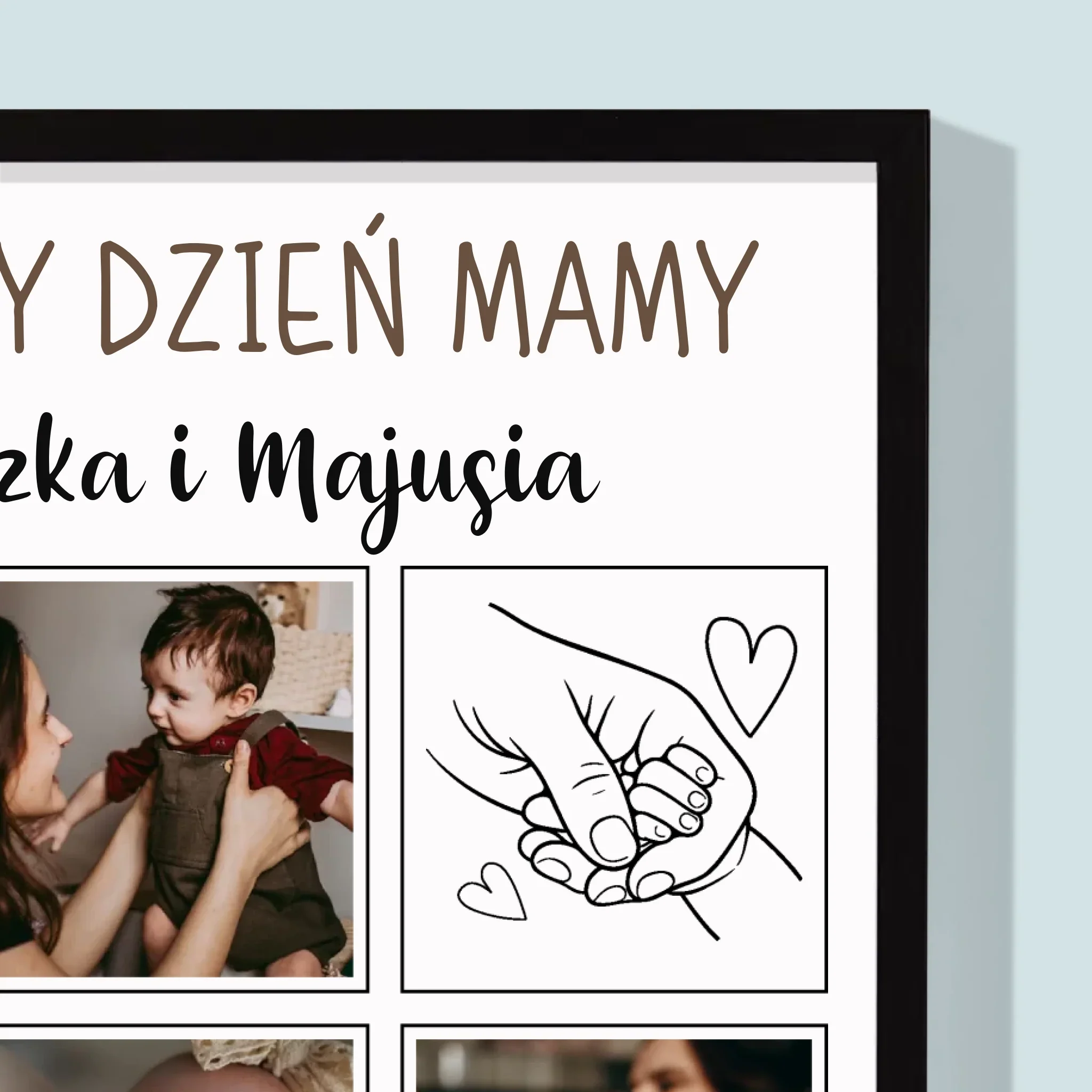 Fotokolaż: Pierwszy Dzień Mamy Rysunki - Wydruk Obramowany - Image 2