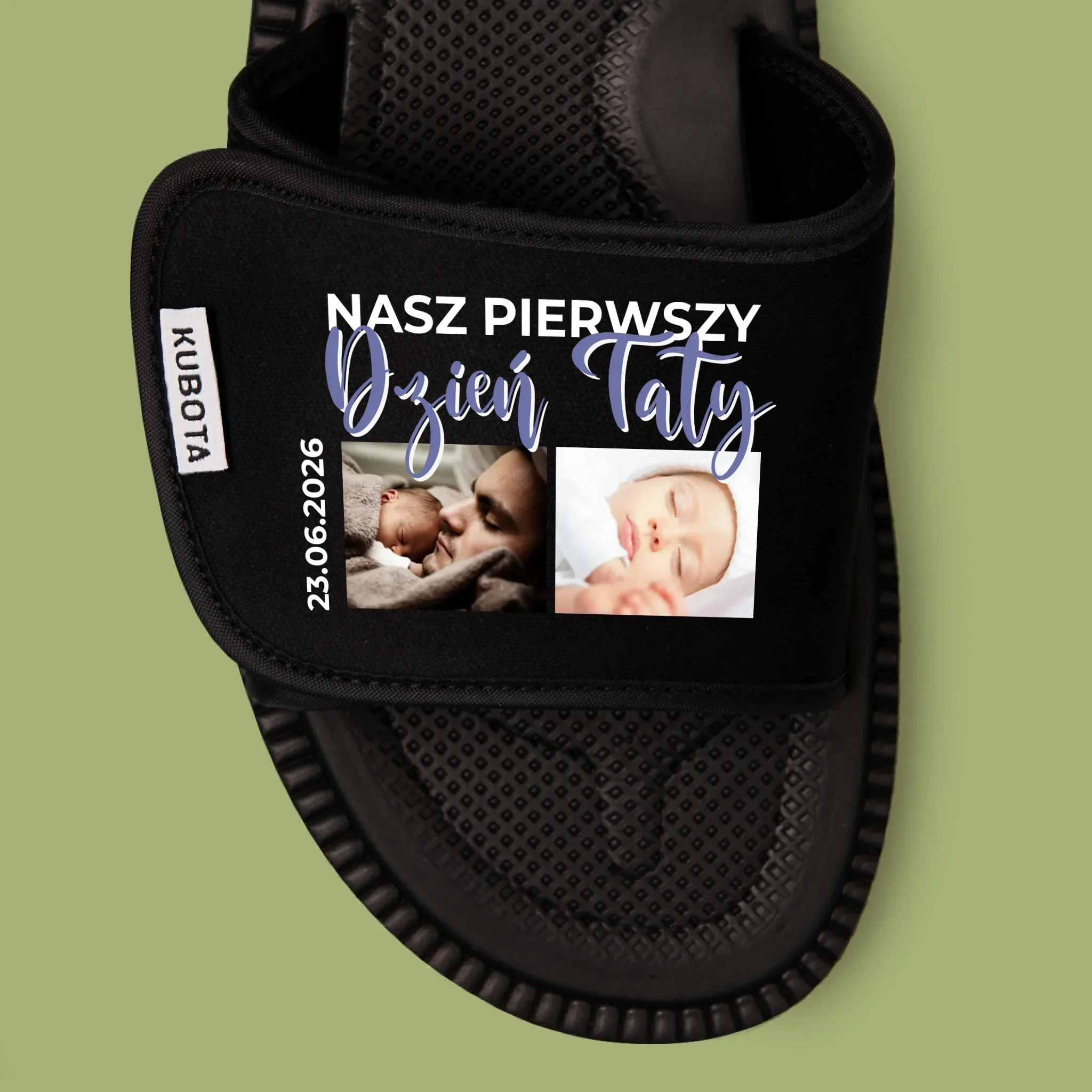 Fotokolaż: Pierwszy Dzień Taty - Klapki Kubota - Image 2