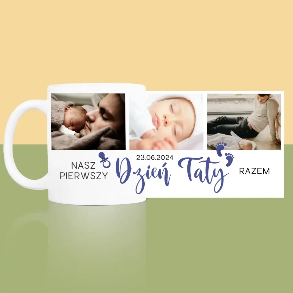 Fotokolaż: Pierwszy Dzień Taty - Kubek z Nadrukiem - Image 4