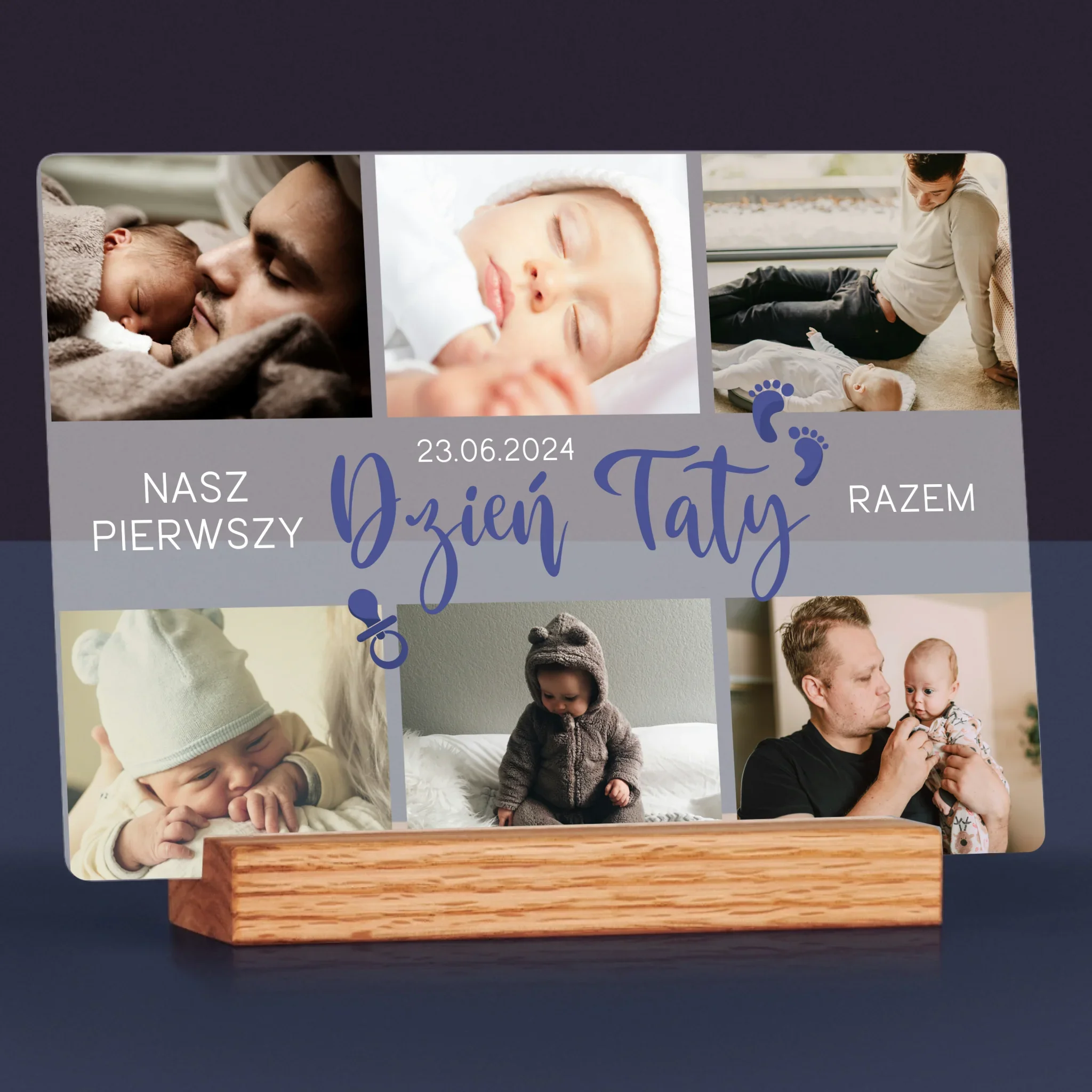 Fotokolaż: Pierwszy Dzień Taty - Wydruk Na Szkle Akrylowym - Image 2