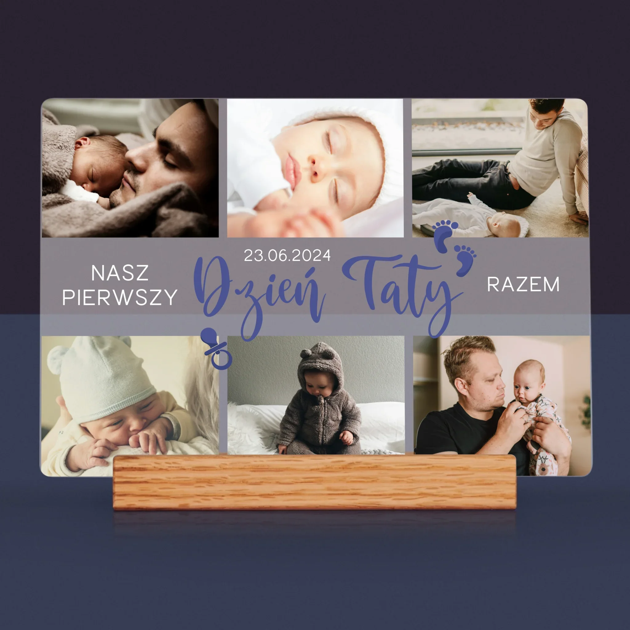 Fotokolaż: Pierwszy Dzień Taty - Wydruk Na Szkle Akrylowym - Image 3