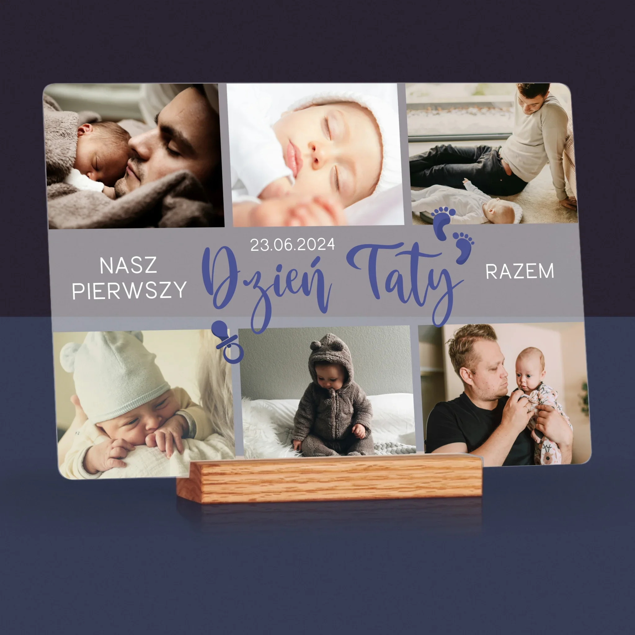 Fotokolaż: Pierwszy Dzień Taty - Wydruk Na Szkle Akrylowym - Image 4