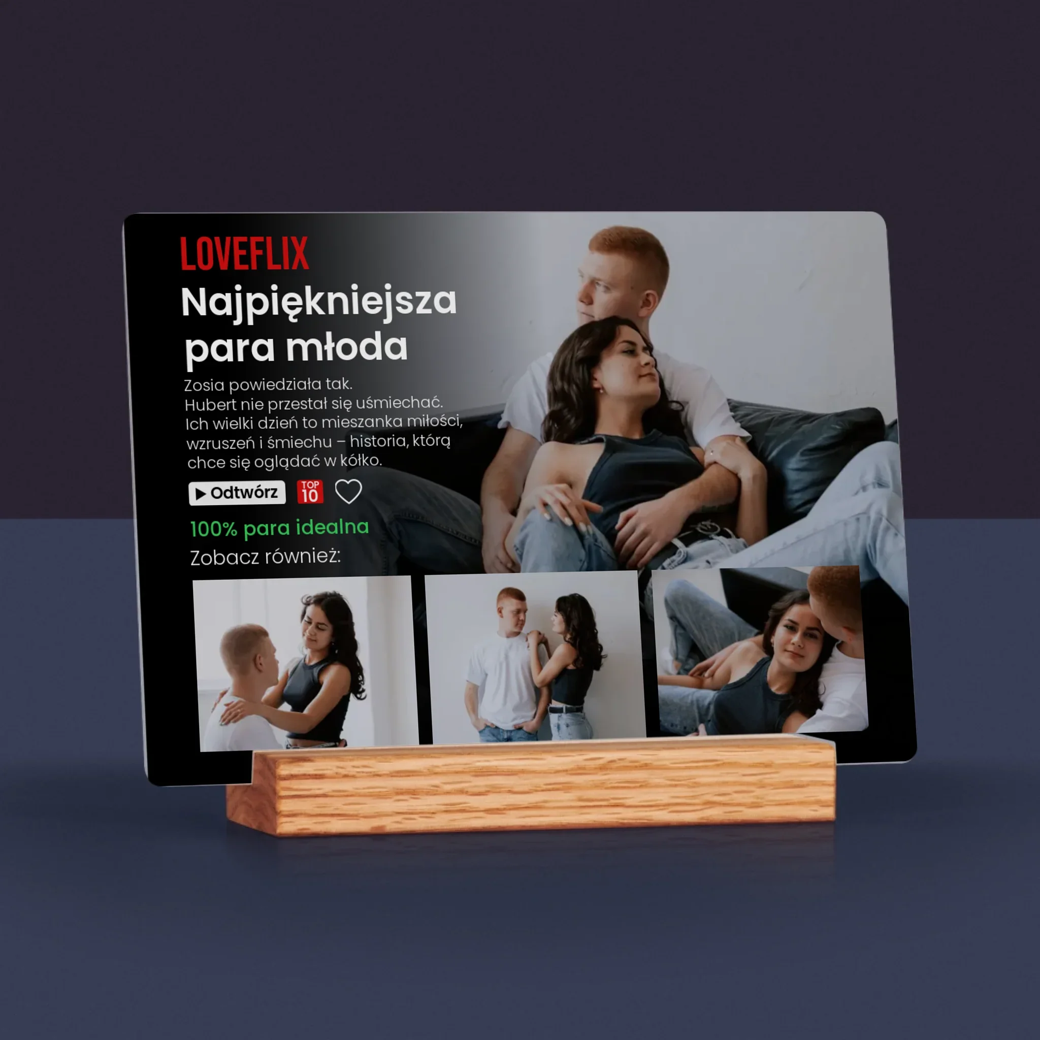 Fotokolaż: Plakat Netflix Dla Pary Młodej - Wydruk Na Szkle Akrylowym