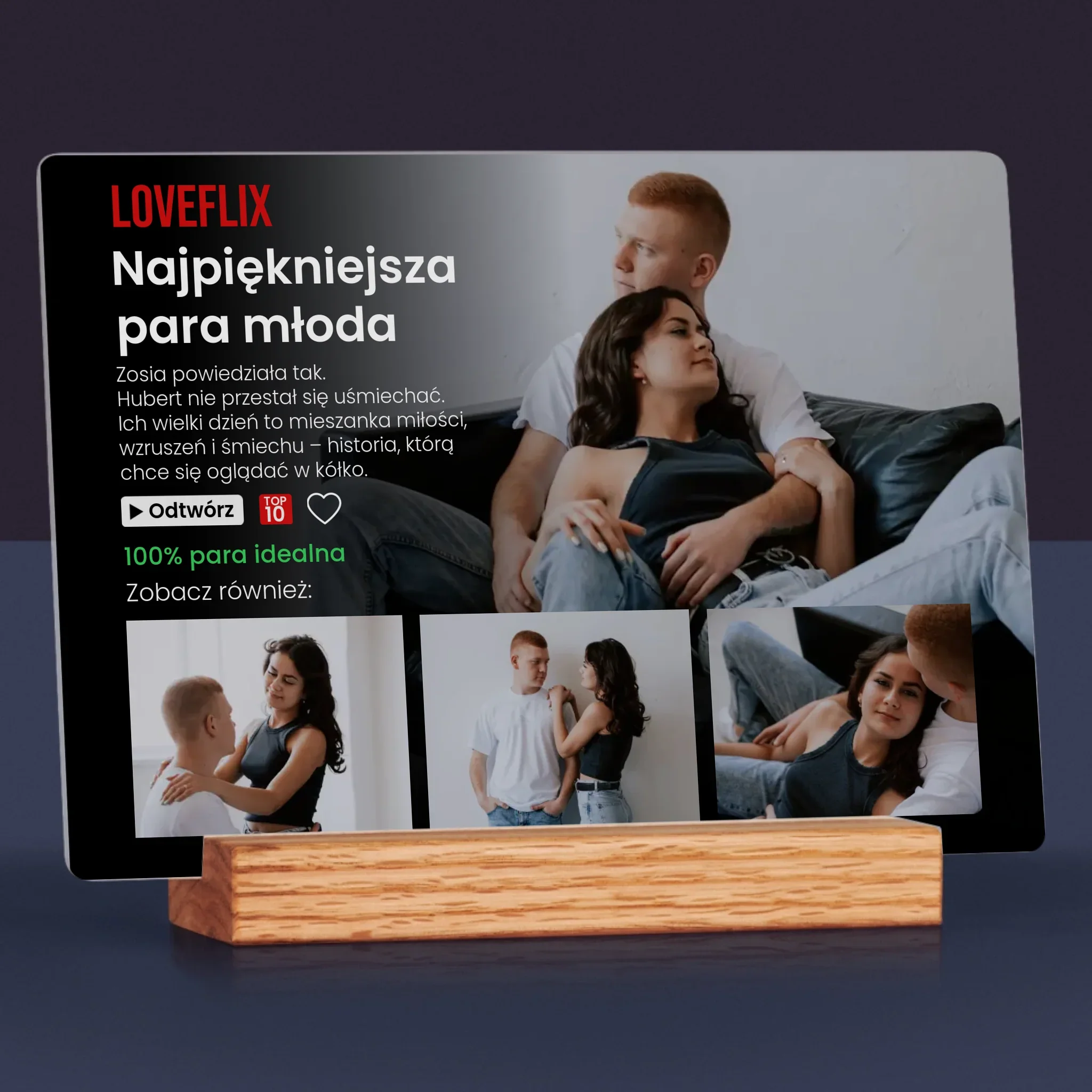 Fotokolaż: Plakat Netflix Dla Pary Młodej - Wydruk Na Szkle Akrylowym - Image 2