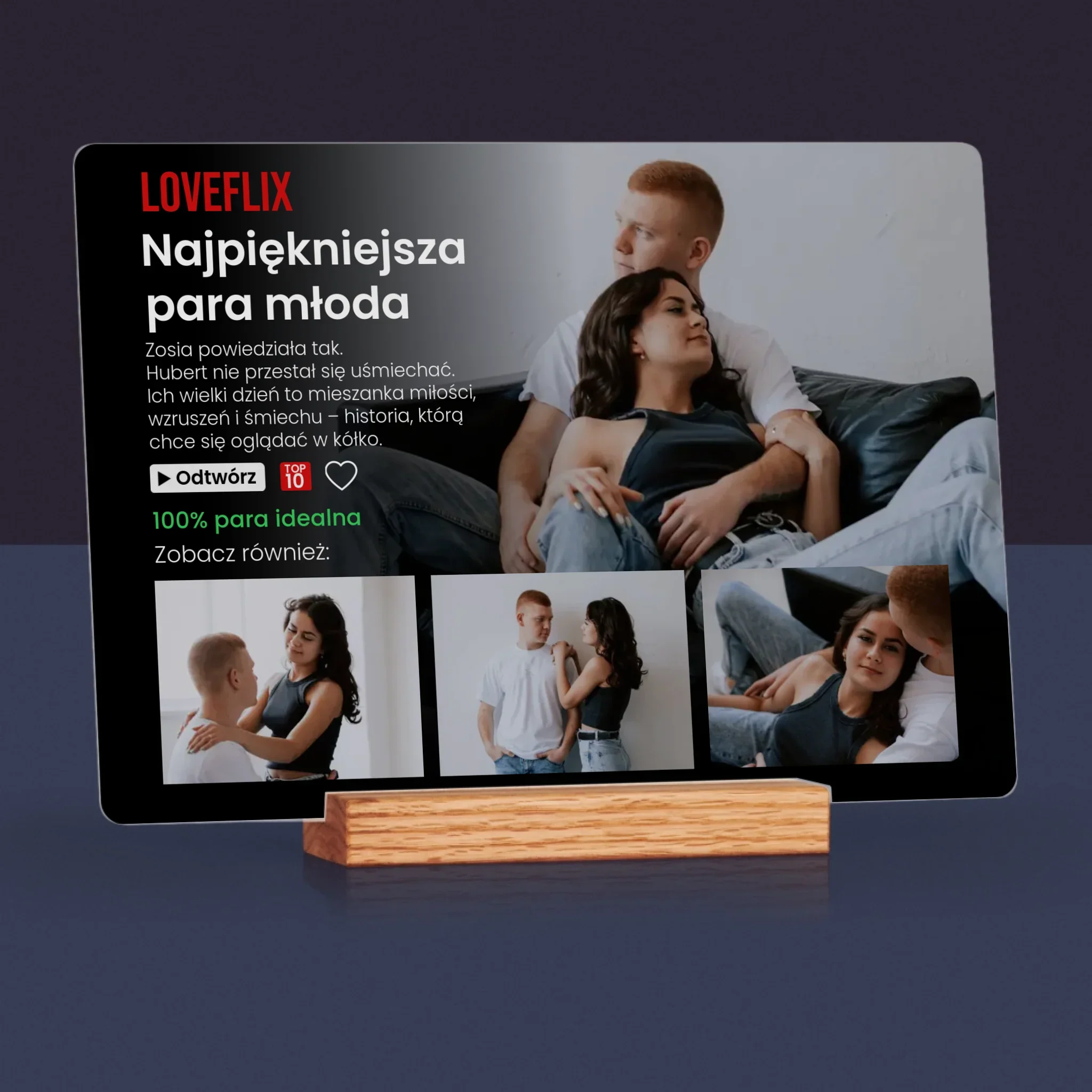 Fotokolaż: Plakat Netflix Dla Pary Młodej - Wydruk Na Szkle Akrylowym - Image 4